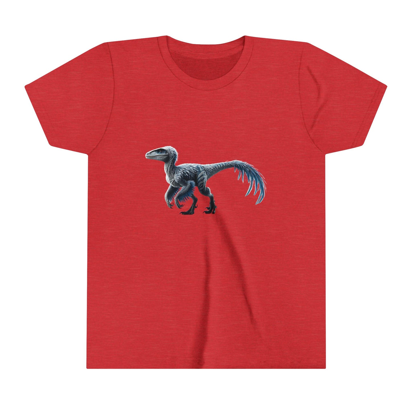 Youth Icy Blue Feathered Velociraptor Tee β Fierce Style in Cool Tones! π¦βοΈπ - Unisex Jersey Short Sleeve Tee Super Comfy Dino T-Shirt Gift