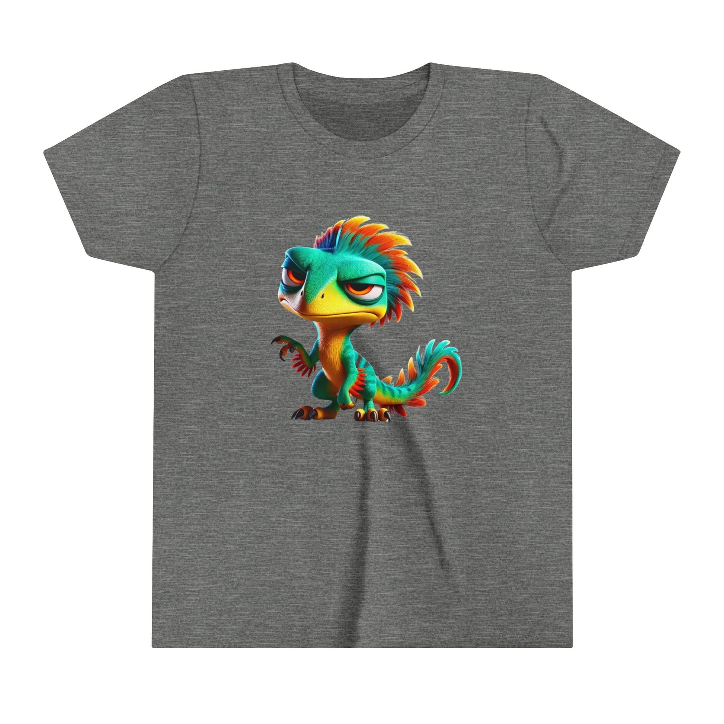 Youth Colorful & Feisty Velociraptor – Unleash the Attitude!- Unisex Jersey Short Sleeve Tee Super Comfy Dino T-Shirt Gift