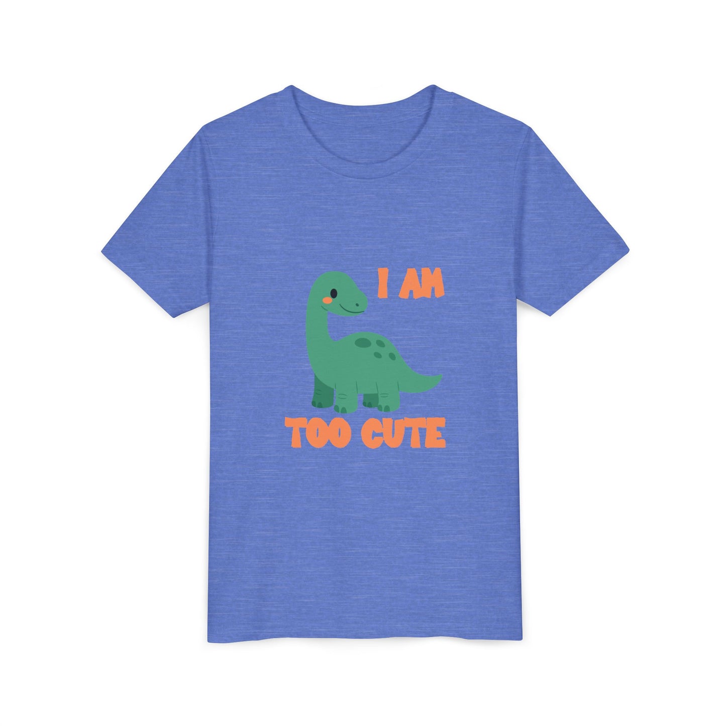 I AM TOO CUTE Youth Size T-Shirt for kids who love dinosaurs