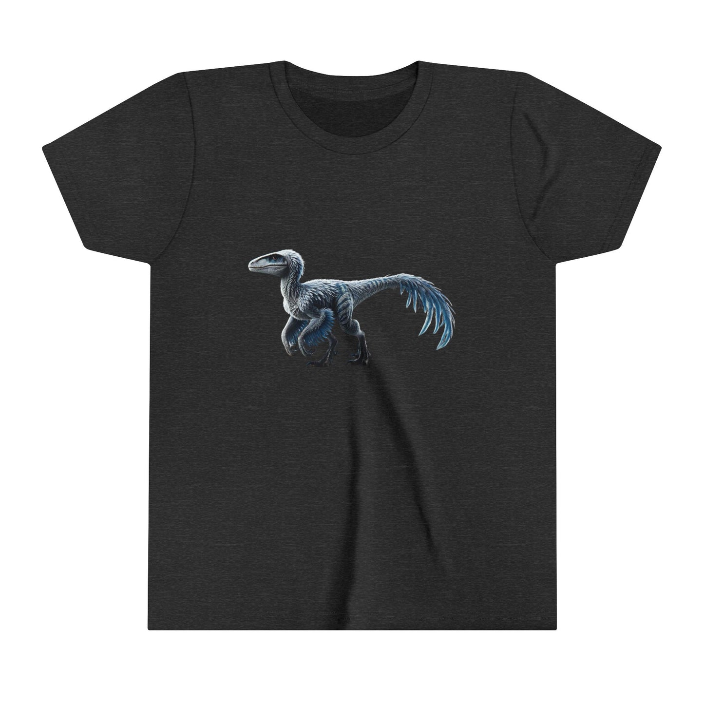 Youth Icy Blue Feathered Velociraptor Tee β Fierce Style in Cool Tones! π¦βοΈπ - Unisex Jersey Short Sleeve Tee Super Comfy Dino T-Shirt Gift