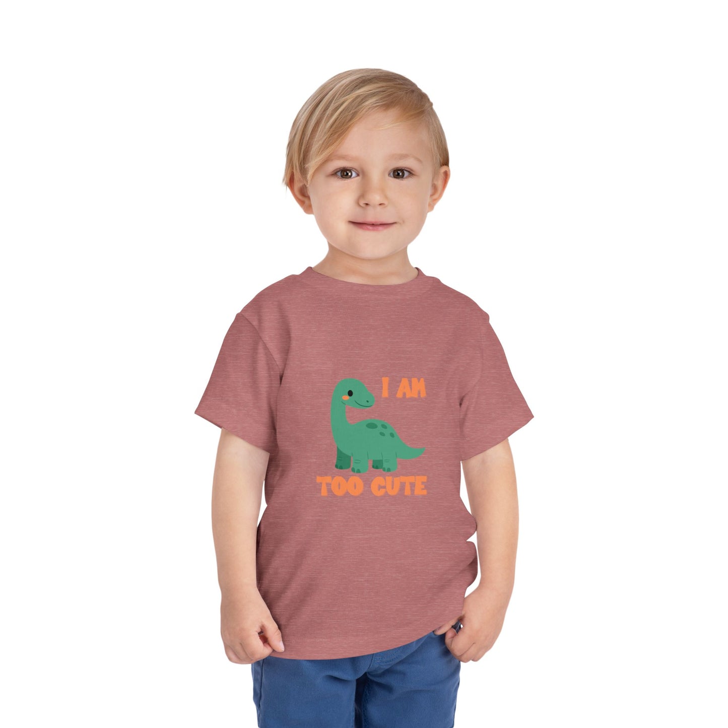I AM TOO CUTE Toddler Size T-Shirt for kids who love dinosaurs