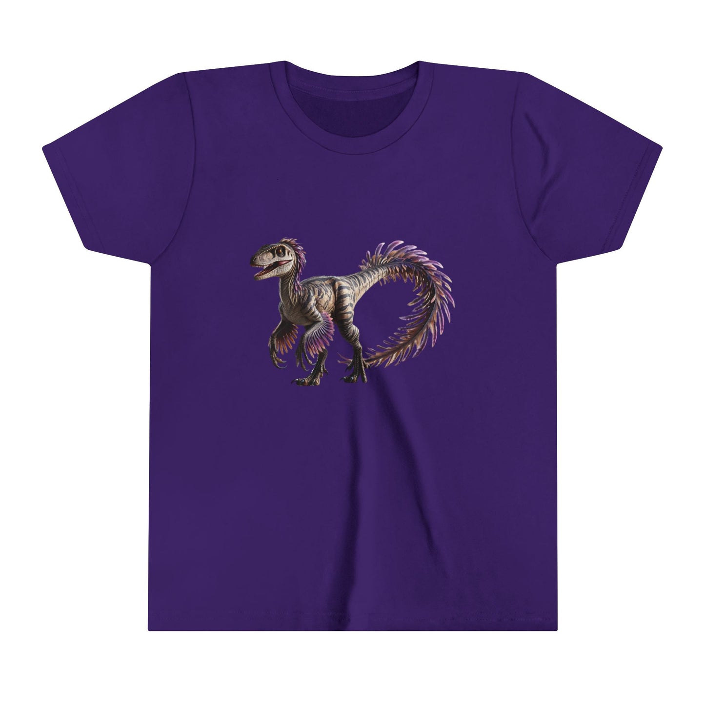 Youth Majestic Feathered Velociraptor Tee β Fierce, Fabulous, and Full of Flair! π¦πβ¨ - Unisex Jersey Short Sleeve Tee Super Comfy Dino T-Shirt Gift