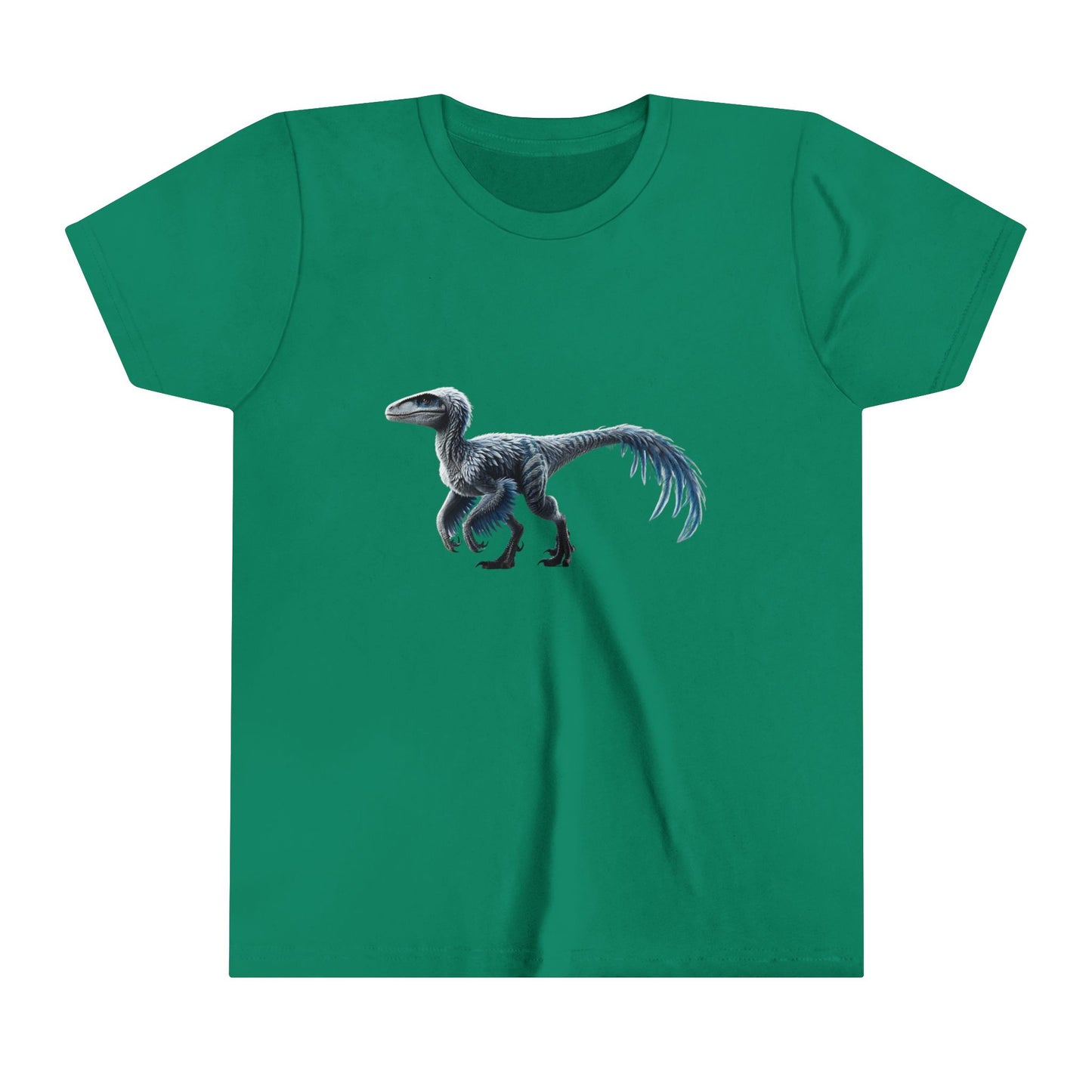 Youth Icy Blue Feathered Velociraptor Tee β Fierce Style in Cool Tones! π¦βοΈπ - Unisex Jersey Short Sleeve Tee Super Comfy Dino T-Shirt Gift
