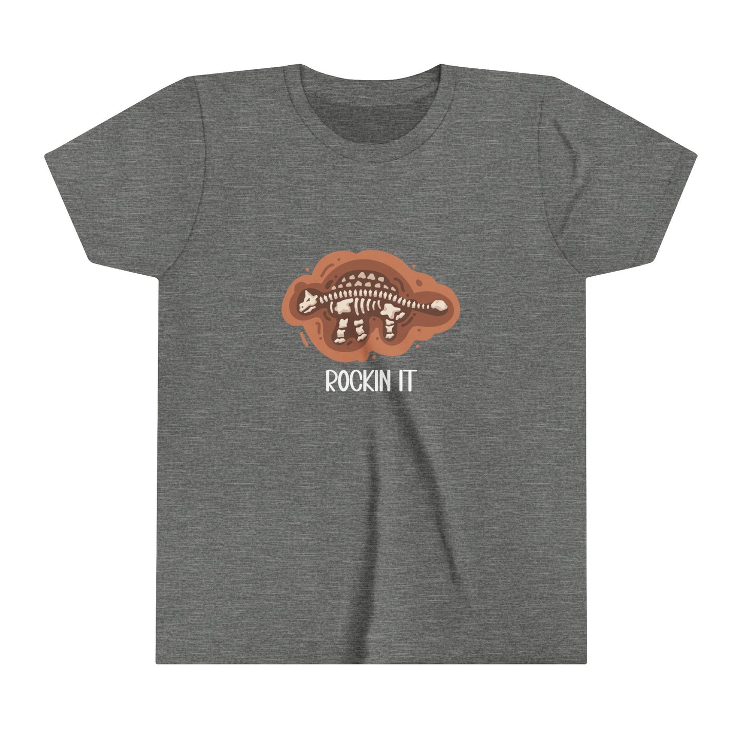 Youth Ankylosaurus Rockin It Graphic - Unisex Jersey Short Sleeve Tee Super Comfy Dino T-Shirt Gift
