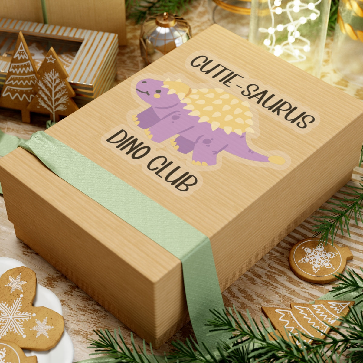 Ankylosaurus Cutie Saurus Dino Club Purple - Amazing Kiss-Cut Sticker Gift to dino decorate any surface