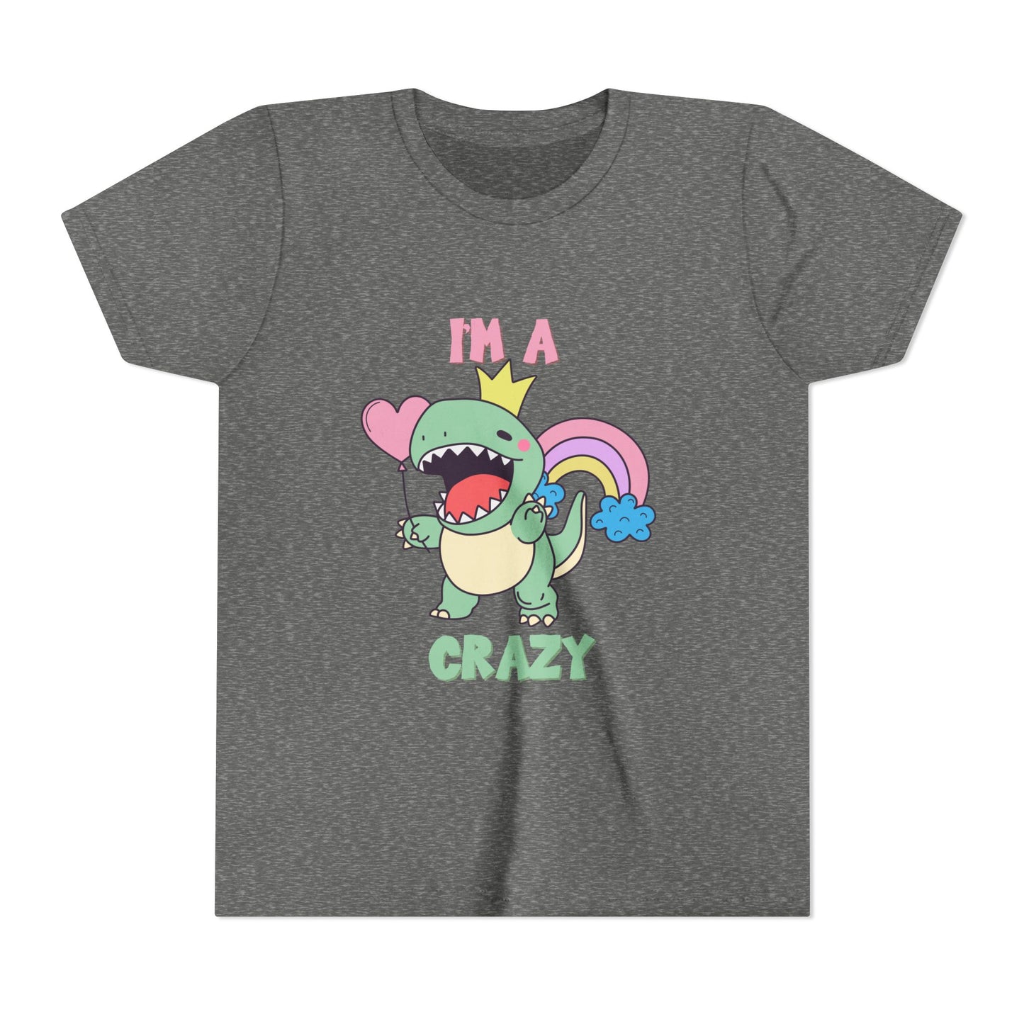 Crazy Cretaceous Cutie Youth Size T-Shirt for kids who love dinosaurs