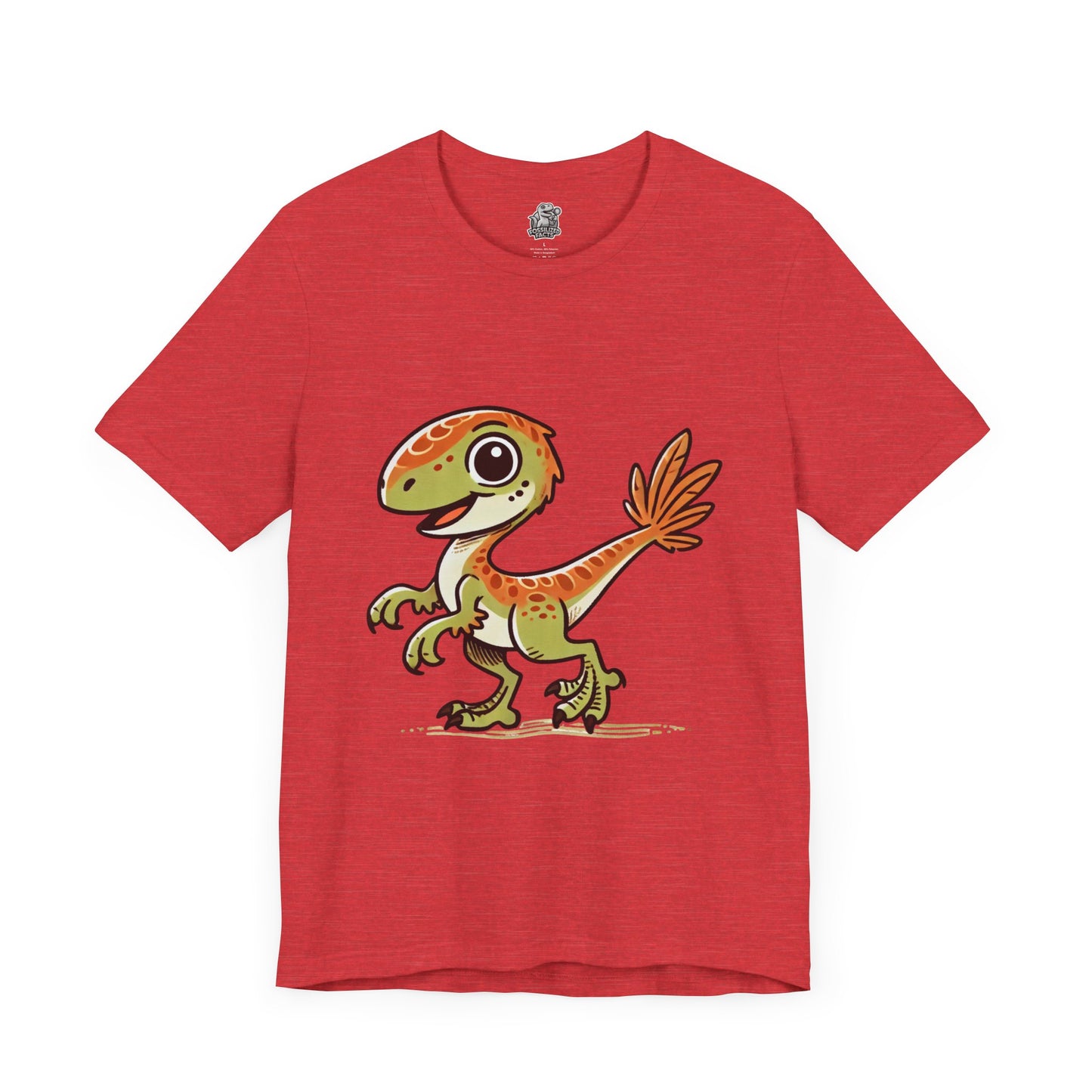 Playful Green Velociraptor Tee β Cute Dino Style with a Splash of Fun! π¦ππΏ - Unisex Jersey Short Sleeve Tee Super Comfy Dino T-Shirt Gift