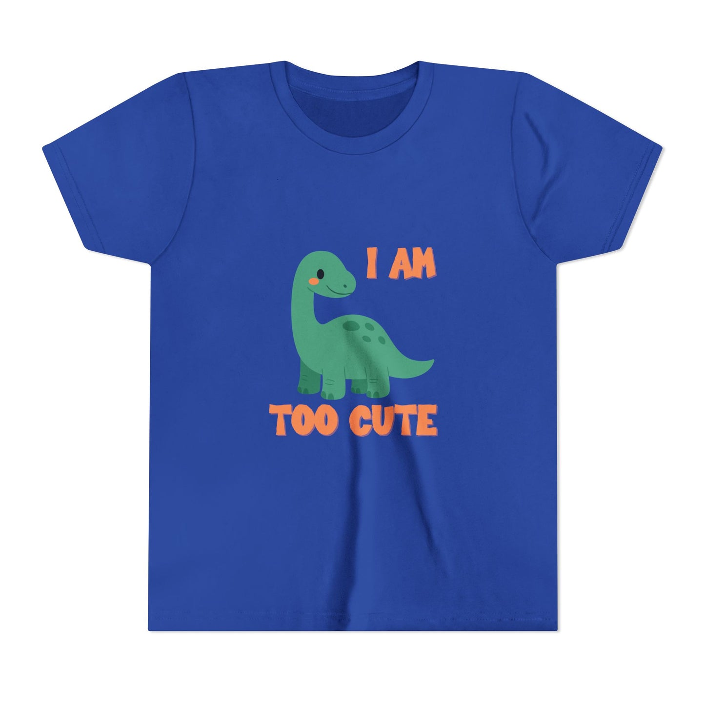 I AM TOO CUTE Youth Size T-Shirt for kids who love dinosaurs