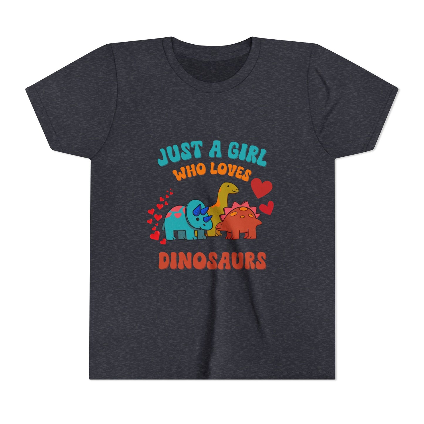 Just a Girl Who Loves Dinosaurs Youth Size T-Shirt Stem Tweens and Teens who Love Dinosaurs Tshirts