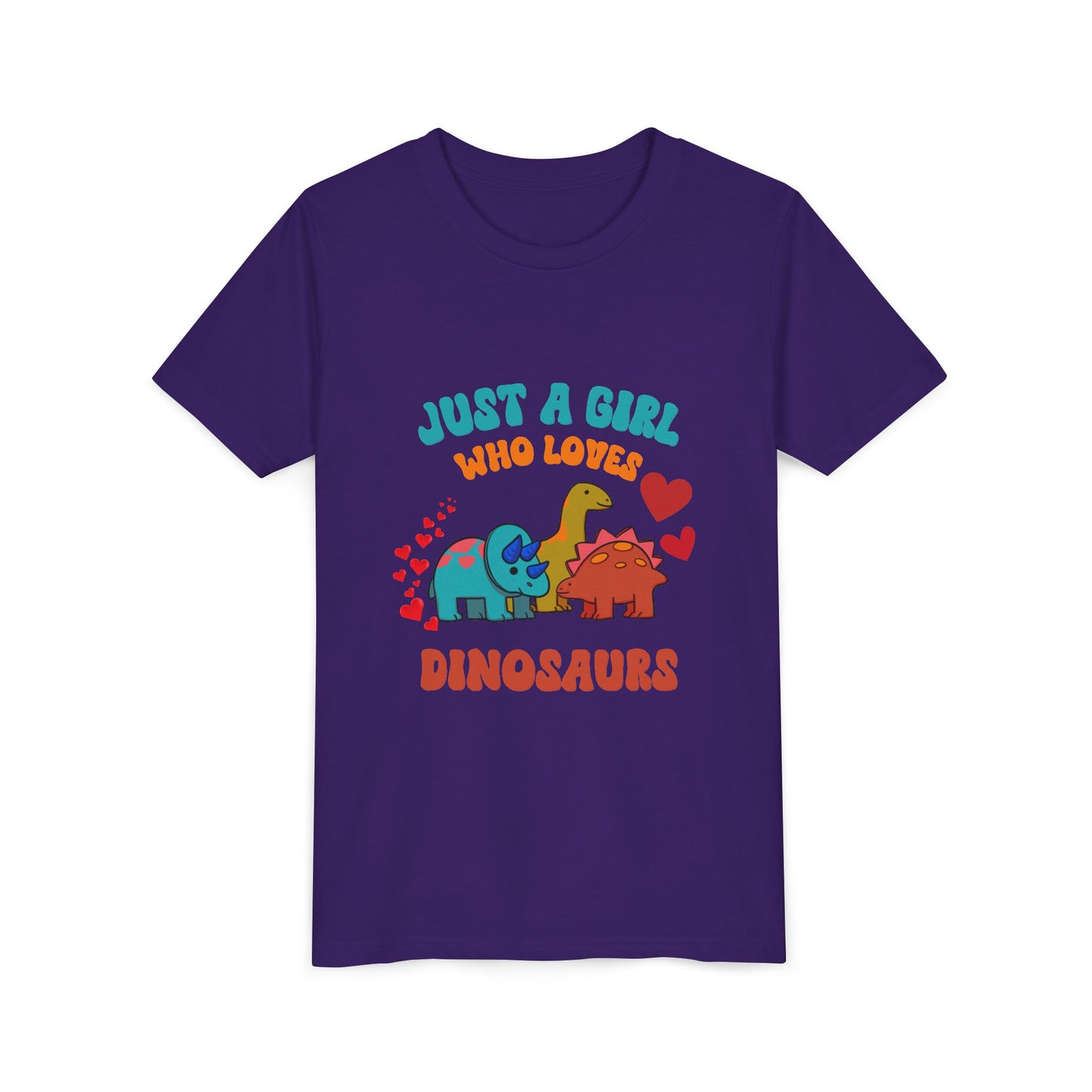 Just a Girl Who Loves Dinosaurs Youth Size T-Shirt Stem Tweens and Teens who Love Dinosaurs Tshirts