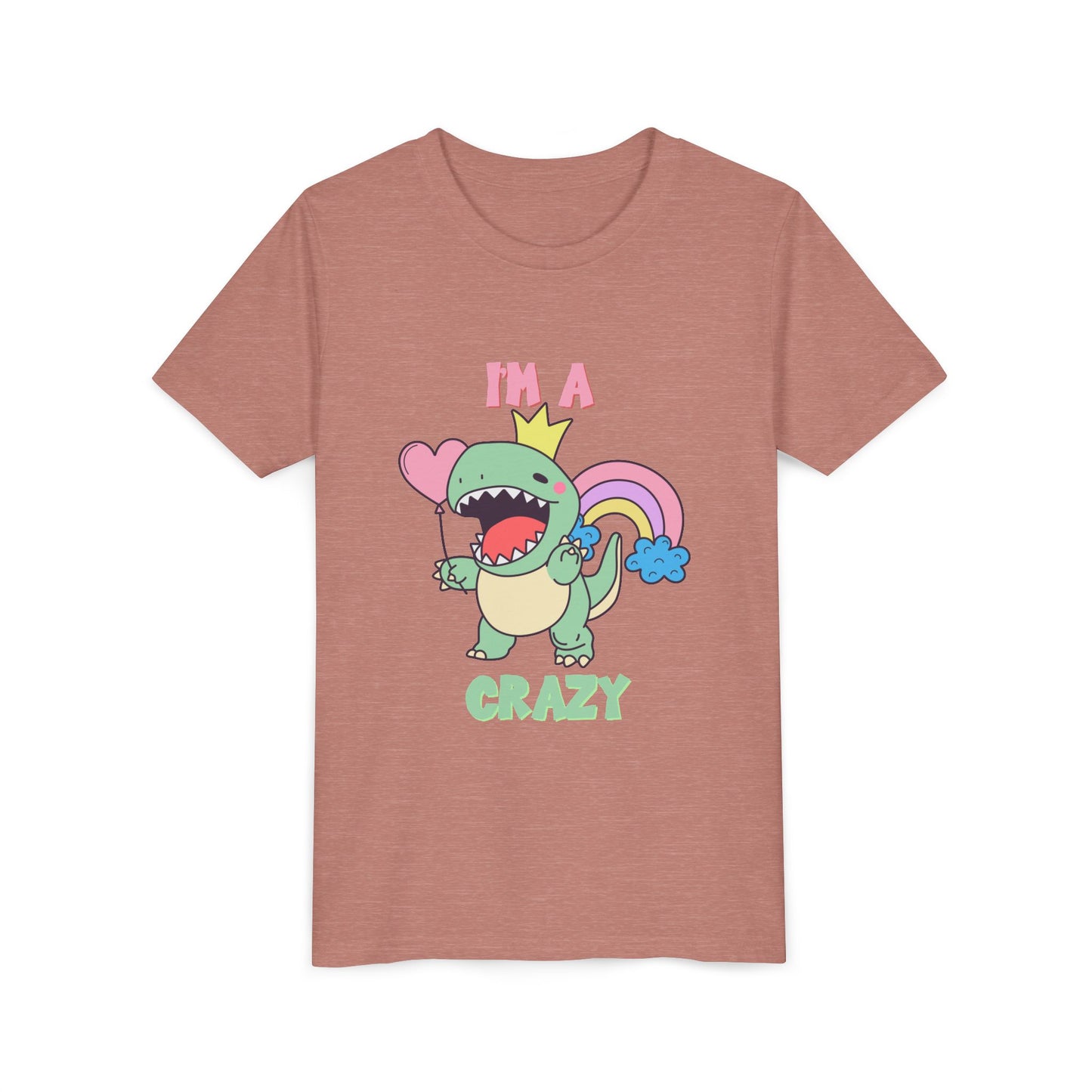Crazy Cretaceous Cutie Youth Size T-Shirt for kids who love dinosaurs