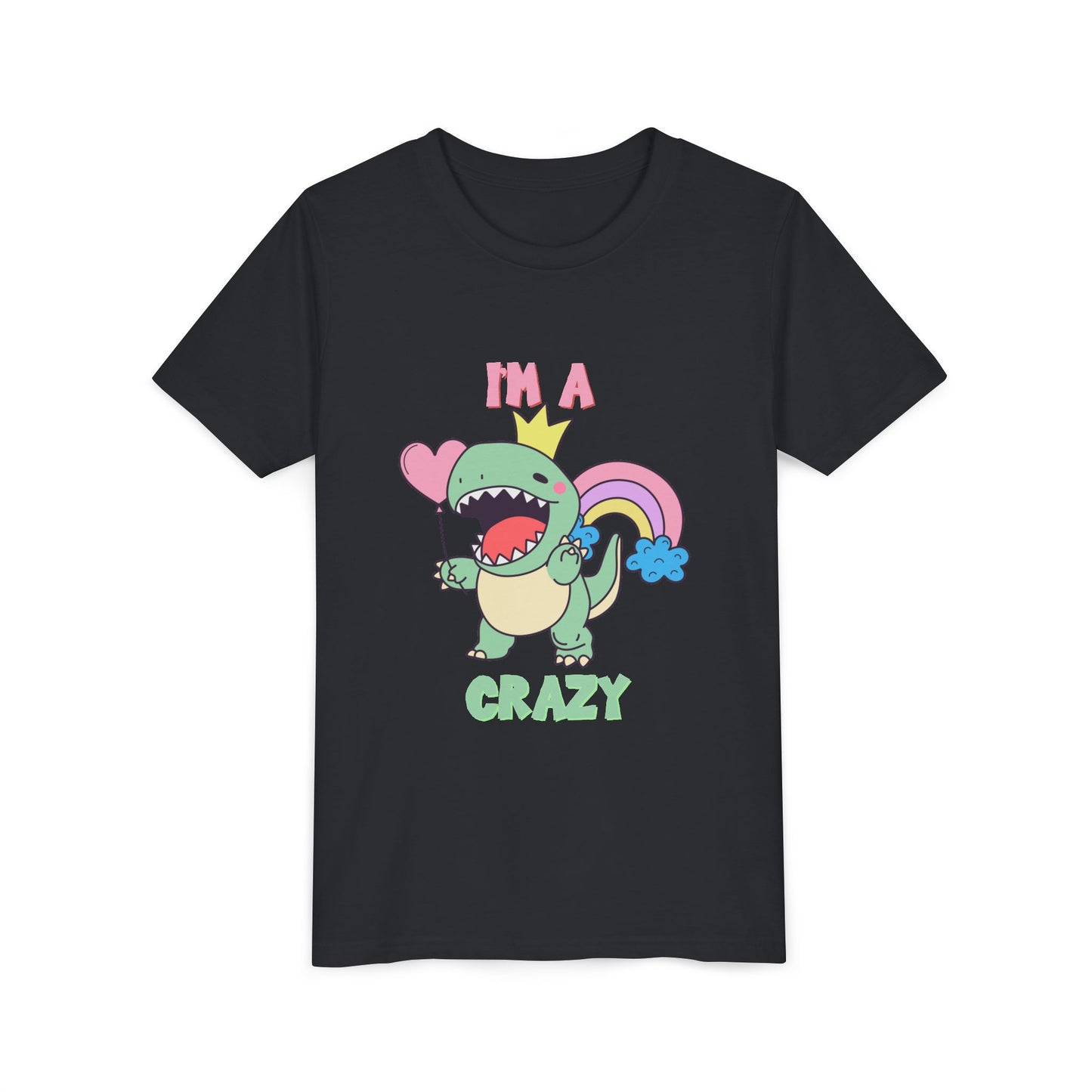 Crazy Cretaceous Cutie Youth Size T-Shirt for kids who love dinosaurs