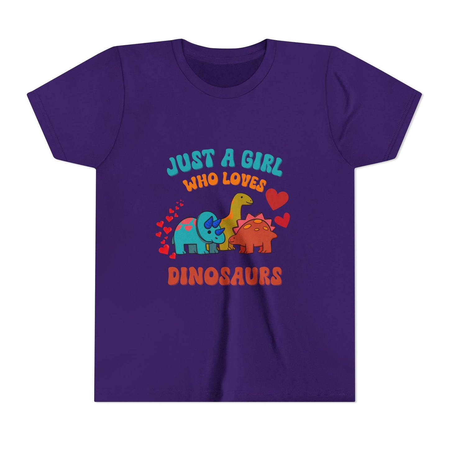 Just a Girl Who Loves Dinosaurs Youth Size T-Shirt Stem Tweens and Teens who Love Dinosaurs Tshirts