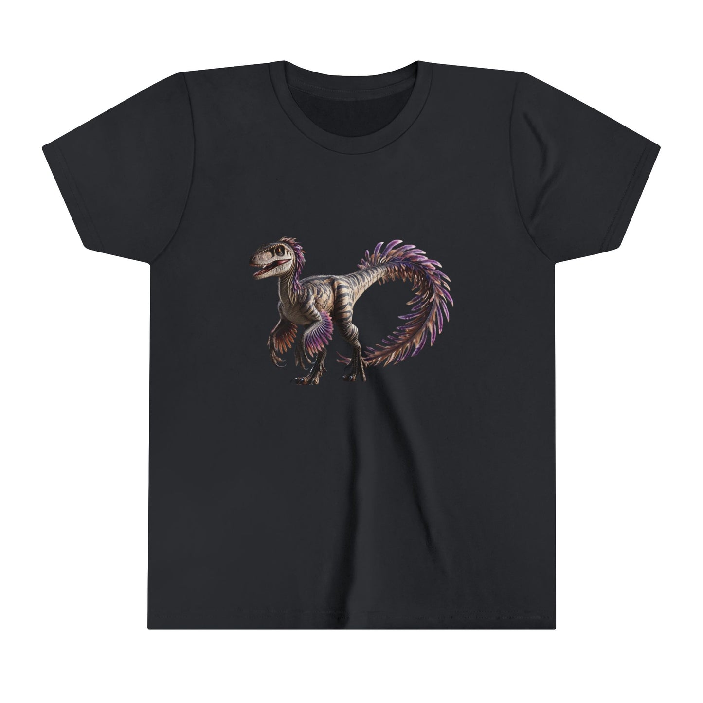 Youth Majestic Feathered Velociraptor Tee β Fierce, Fabulous, and Full of Flair! π¦πβ¨ - Unisex Jersey Short Sleeve Tee Super Comfy Dino T-Shirt Gift