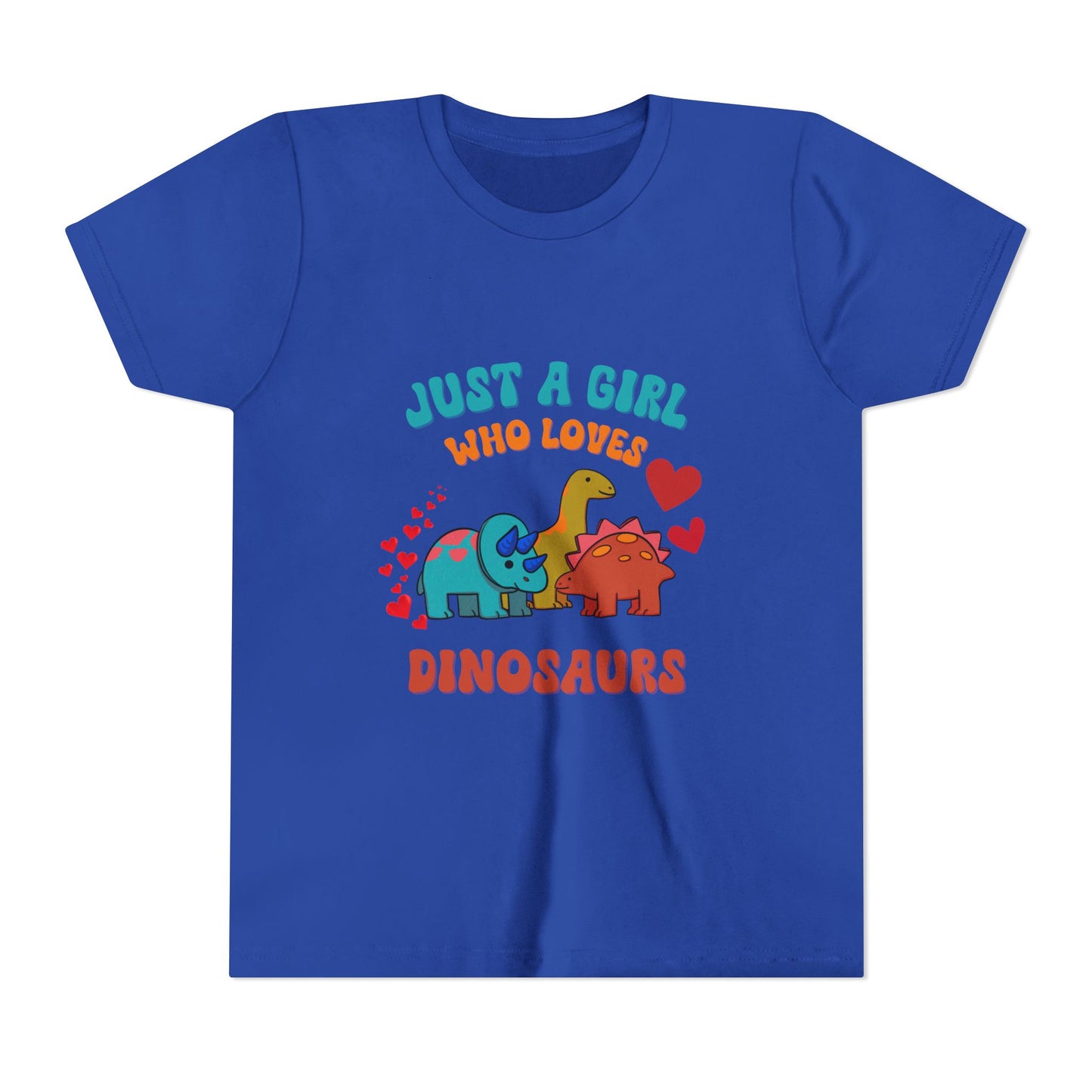 Just a Girl Who Loves Dinosaurs Youth Size T-Shirt Stem Tweens and Teens who Love Dinosaurs Tshirts