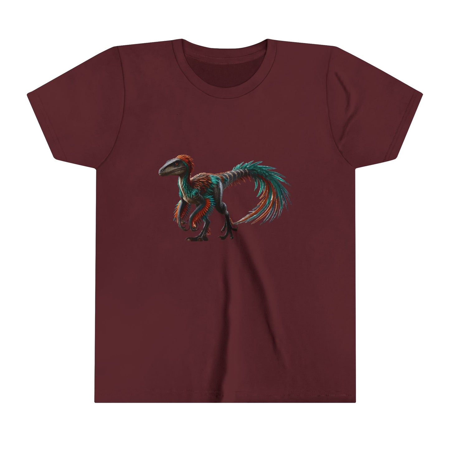 Youth Bright & Bold Velociraptor Tee β Adorable Dino Fun in Orange & Green! π¦ππΏ - Unisex Jersey Short Sleeve Tee Super Comfy Dino T-Shirt Gift