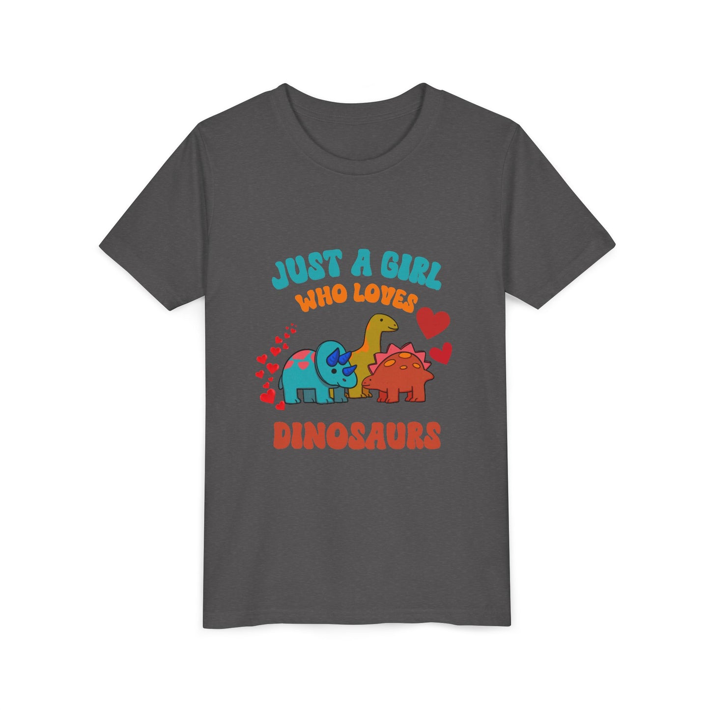 Just a Girl Who Loves Dinosaurs Youth Size T-Shirt Stem Tweens and Teens who Love Dinosaurs Tshirts