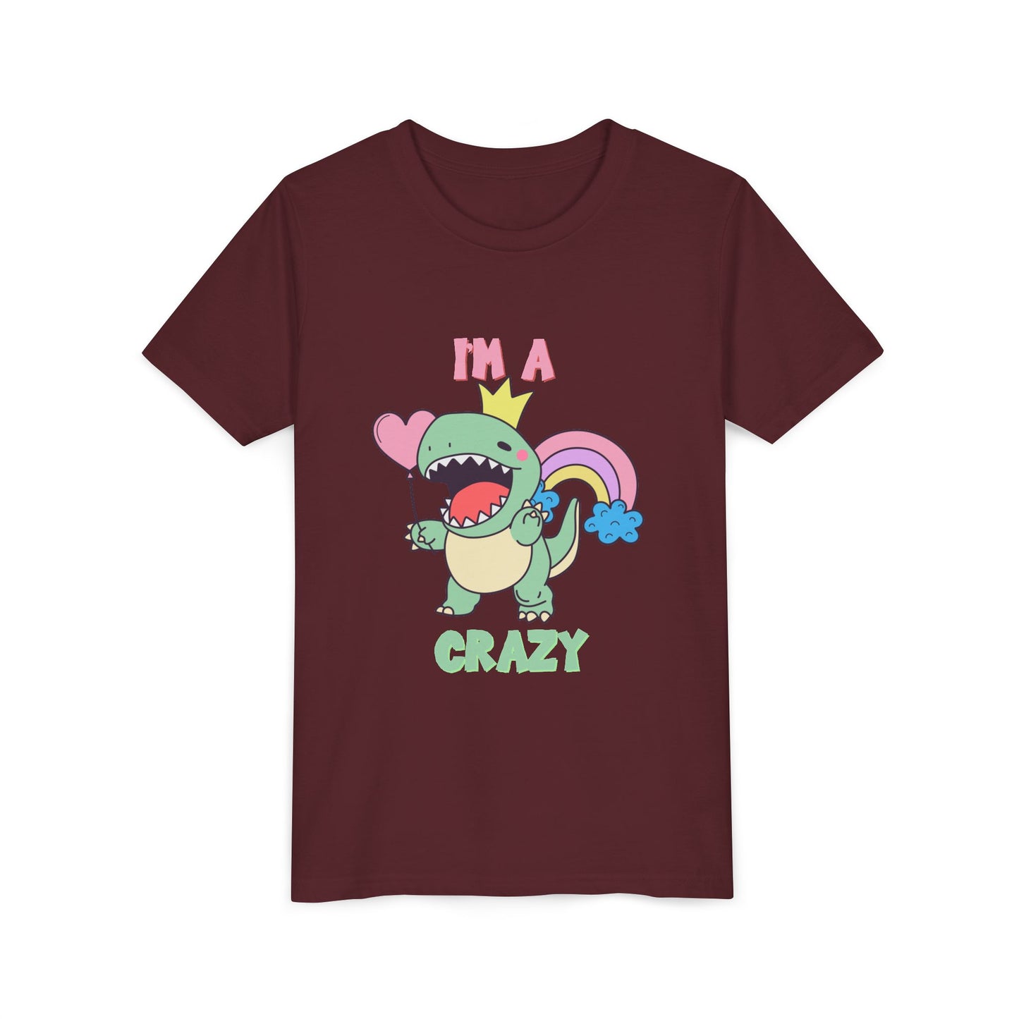 Crazy Cretaceous Cutie Youth Size T-Shirt for kids who love dinosaurs