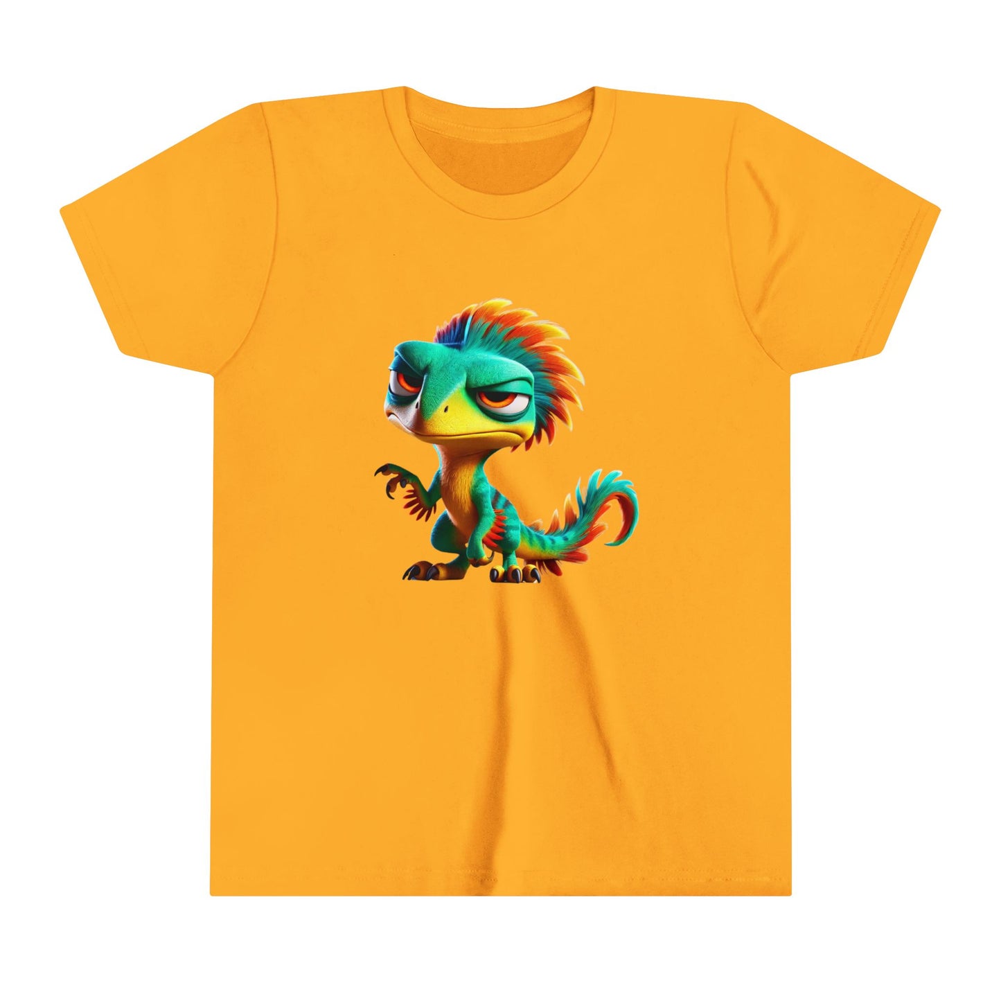 Youth Colorful & Feisty Velociraptor – Unleash the Attitude!- Unisex Jersey Short Sleeve Tee Super Comfy Dino T-Shirt Gift