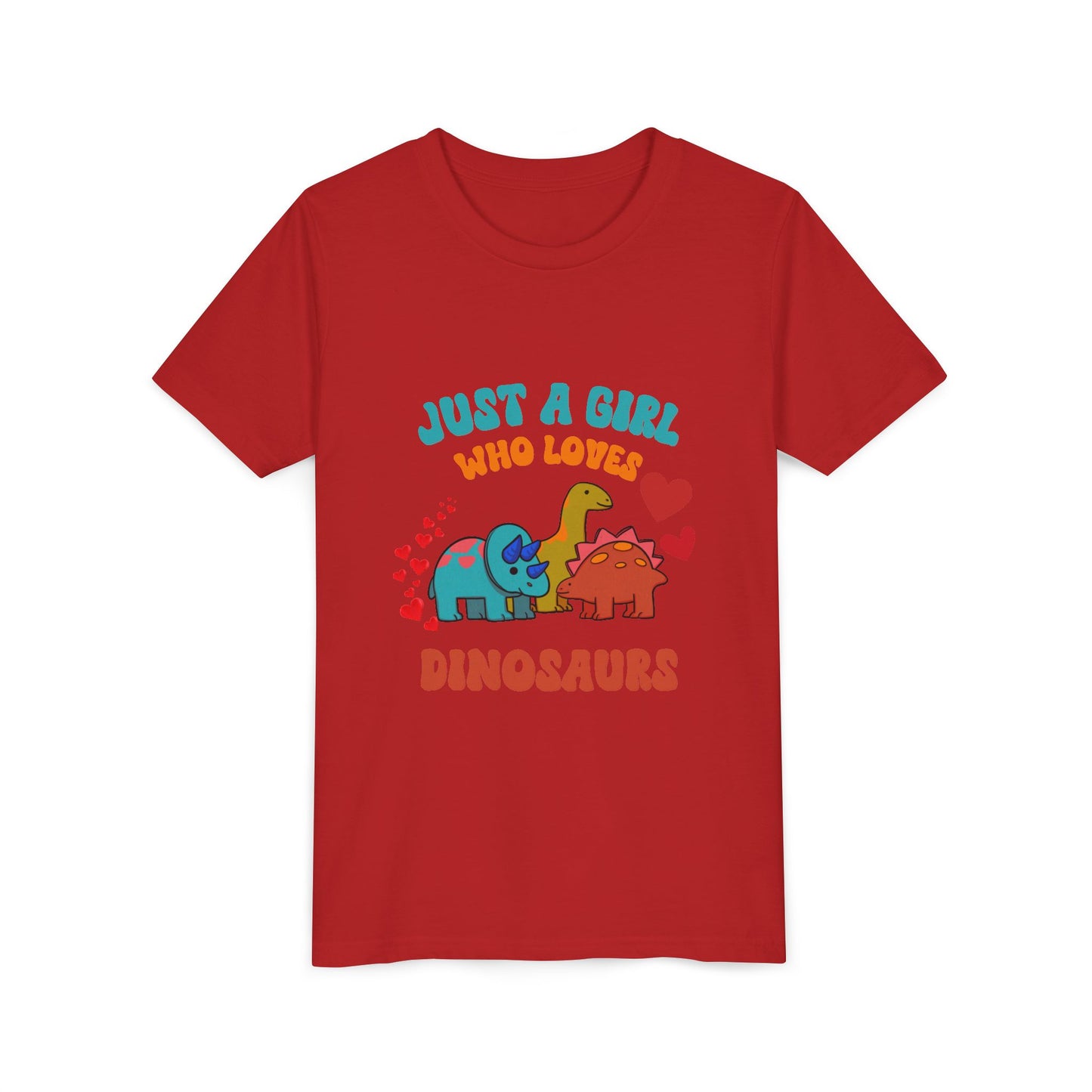 Just a Girl Who Loves Dinosaurs Youth Size T-Shirt Stem Tweens and Teens who Love Dinosaurs Tshirts
