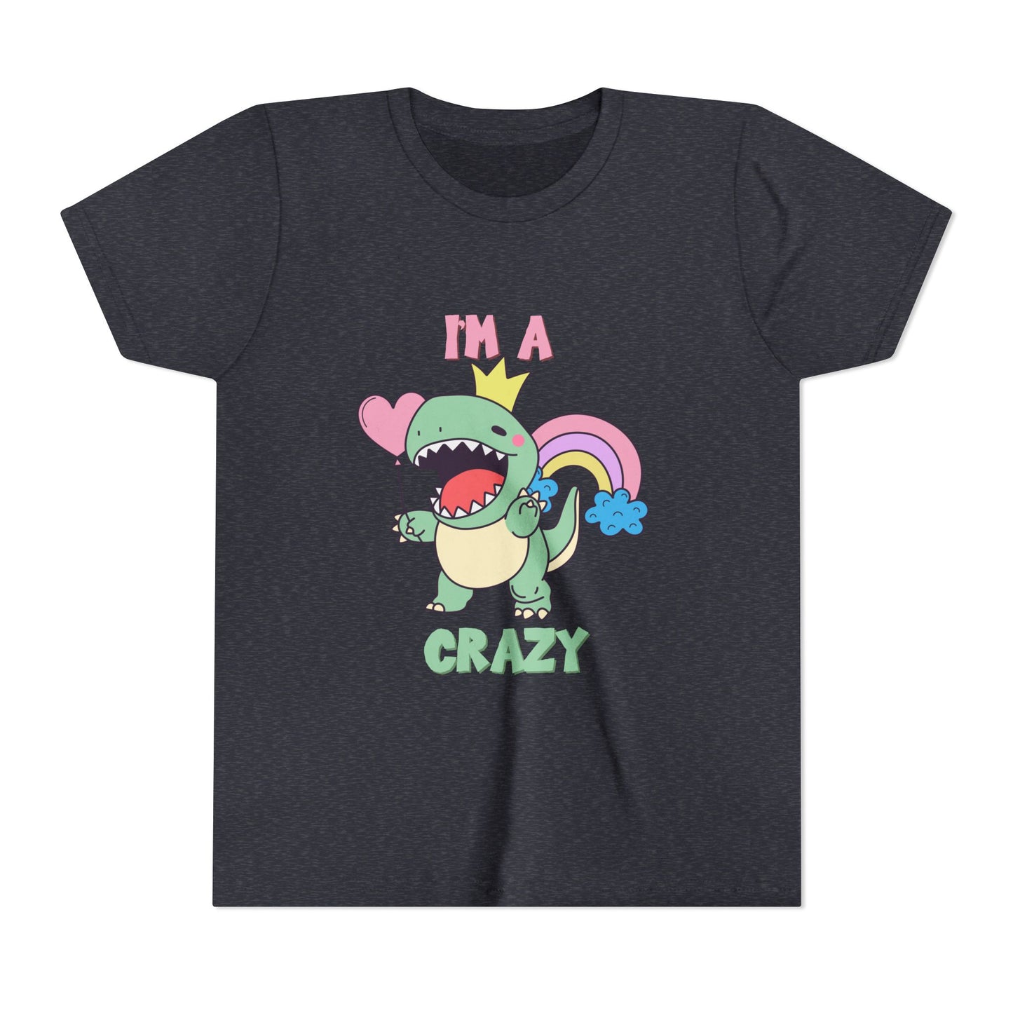 Crazy Cretaceous Cutie Youth Size T-Shirt for kids who love dinosaurs