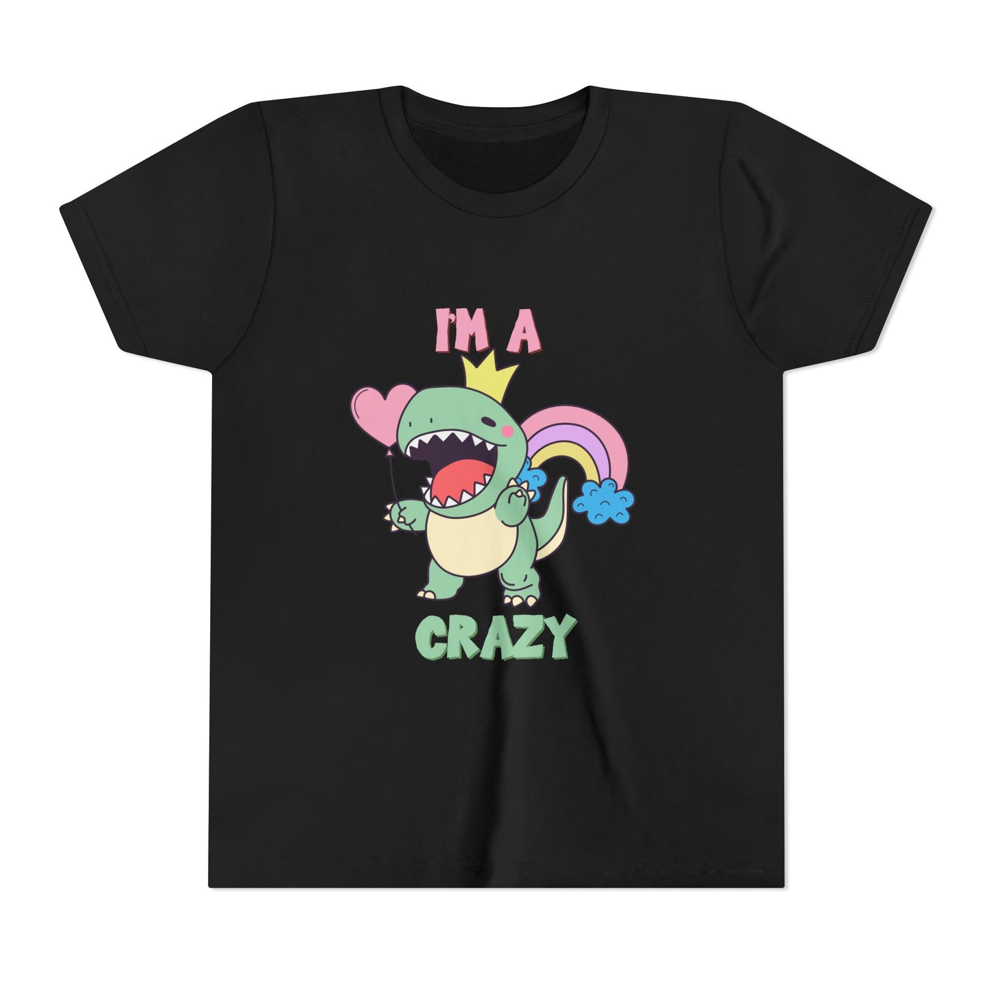 Crazy Cretaceous Cutie Youth Size T-Shirt for kids who love dinosaurs