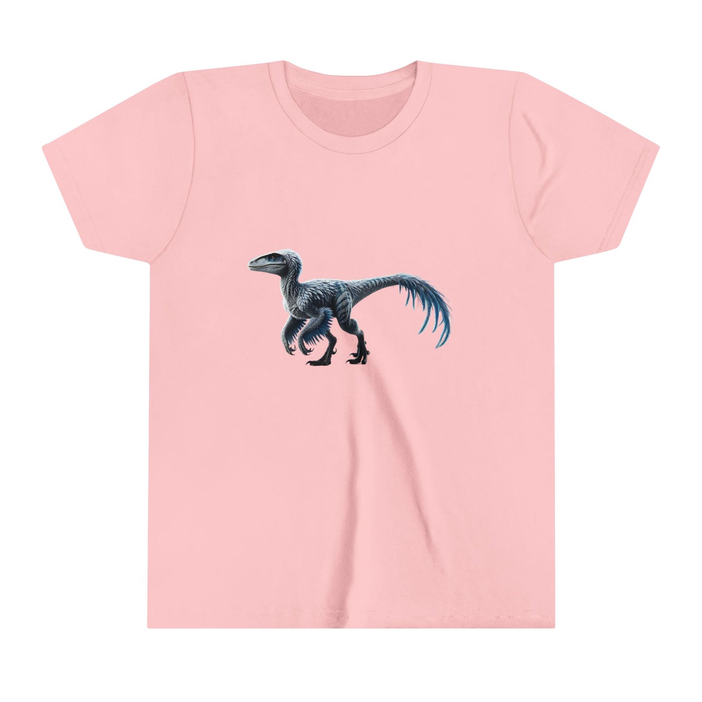 Youth Icy Blue Feathered Velociraptor Tee β Fierce Style in Cool Tones! π¦βοΈπ - Unisex Jersey Short Sleeve Tee Super Comfy Dino T-Shirt Gift