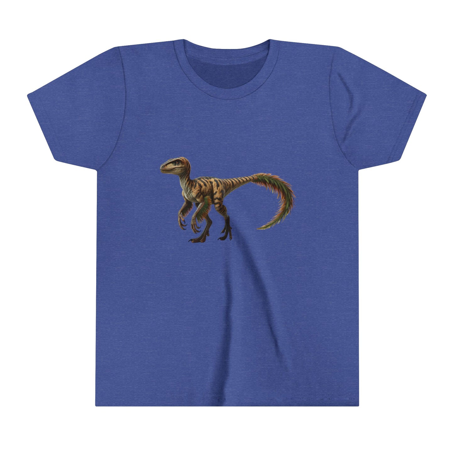 Youth Fiercely Feathered Velociraptor Tee β A Wild Splash of Style and Prehistoric Flair! π¦ππΏ - Unisex Jersey Short Sleeve Tee Super Comfy Dino T-Shirt Gift