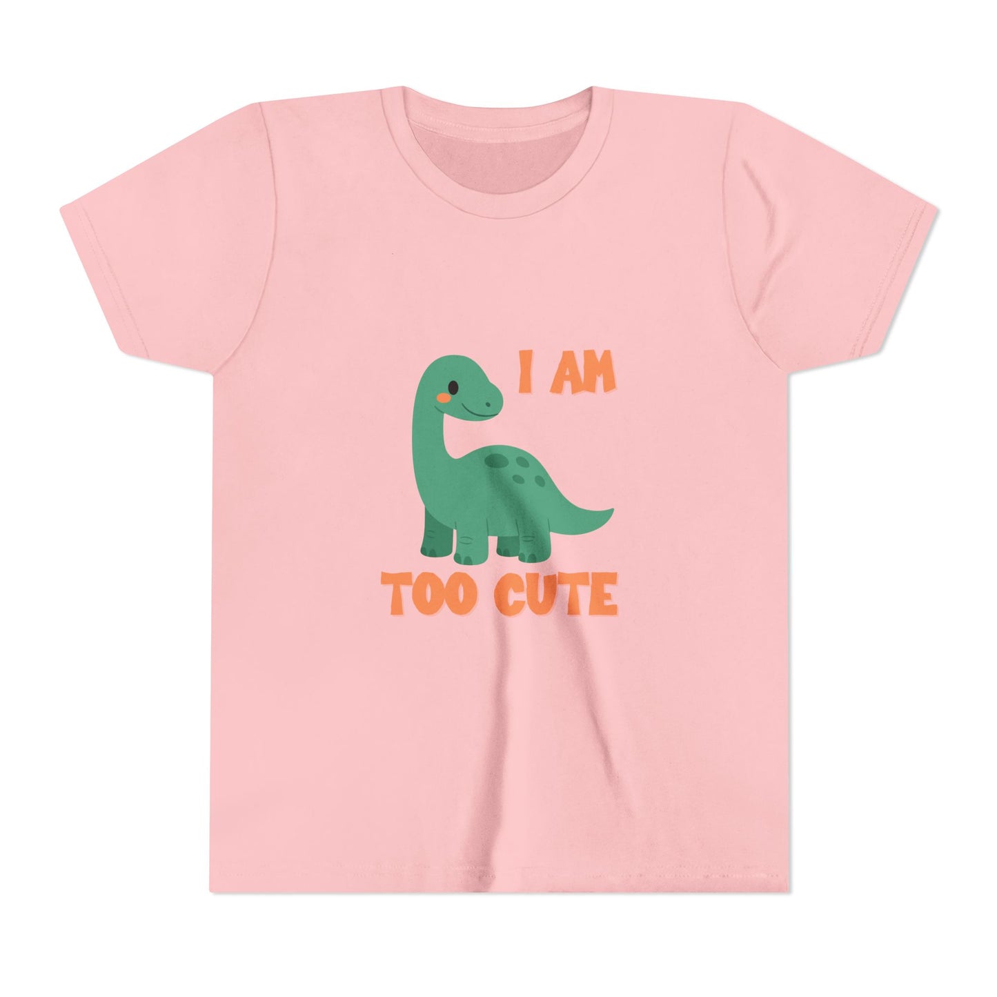 I AM TOO CUTE Youth Size T-Shirt for kids who love dinosaurs