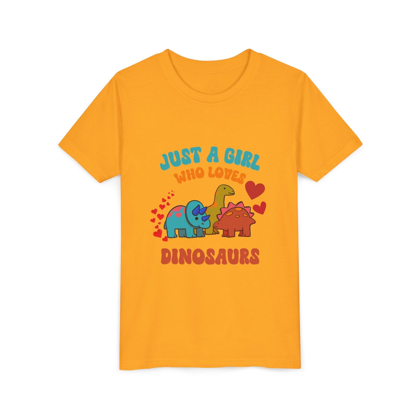 Just a Girl Who Loves Dinosaurs Youth Size T-Shirt Stem Tweens and Teens who Love Dinosaurs Tshirts