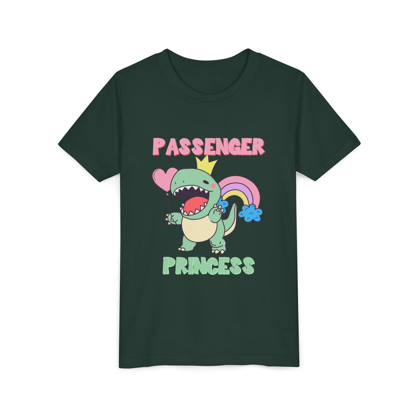 Passenger Princess Rex Youth Size T-Shirt for kids who love dinosaurs