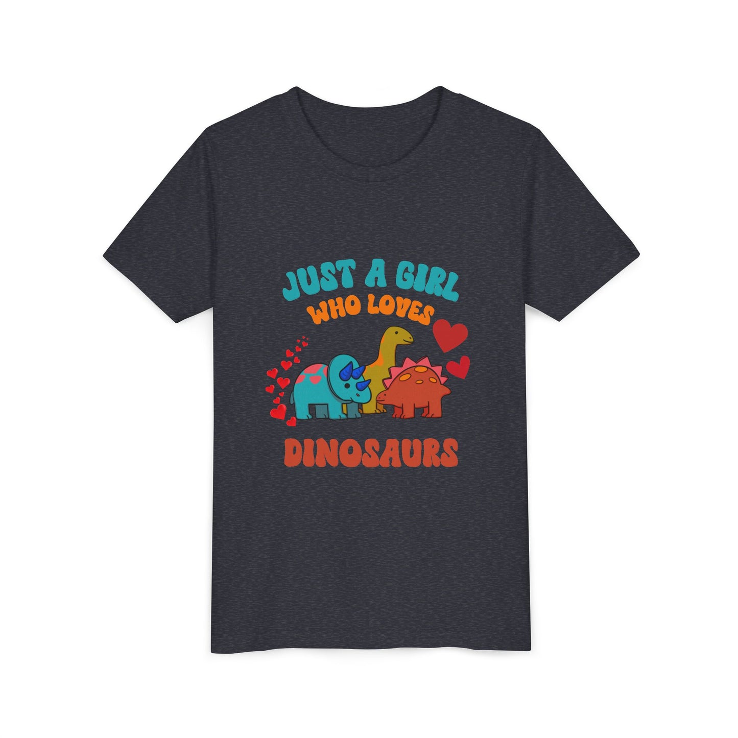 Just a Girl Who Loves Dinosaurs Youth Size T-Shirt Stem Tweens and Teens who Love Dinosaurs Tshirts