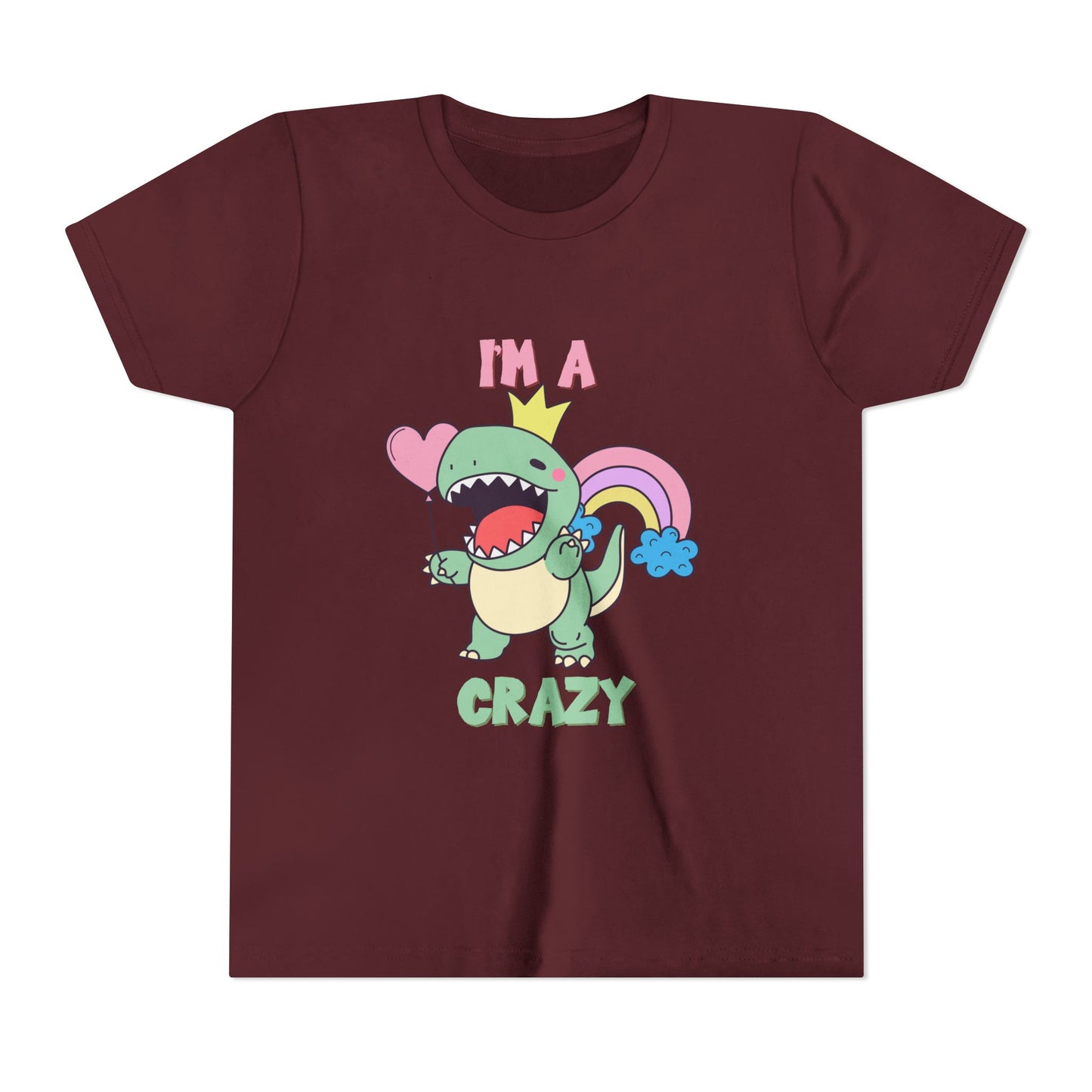 Crazy Cretaceous Cutie Youth Size T-Shirt for kids who love dinosaurs