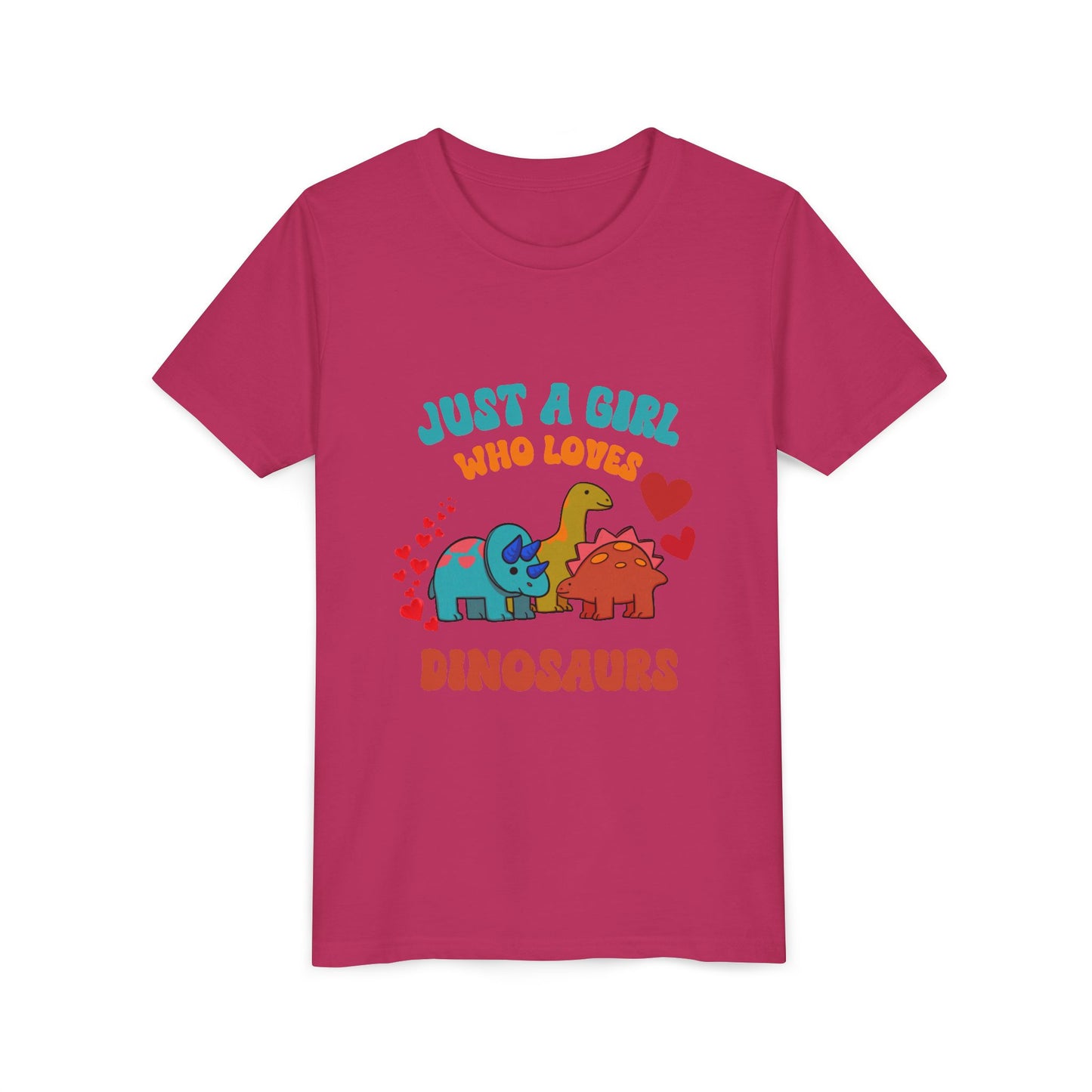Just a Girl Who Loves Dinosaurs Youth Size T-Shirt Stem Tweens and Teens who Love Dinosaurs Tshirts