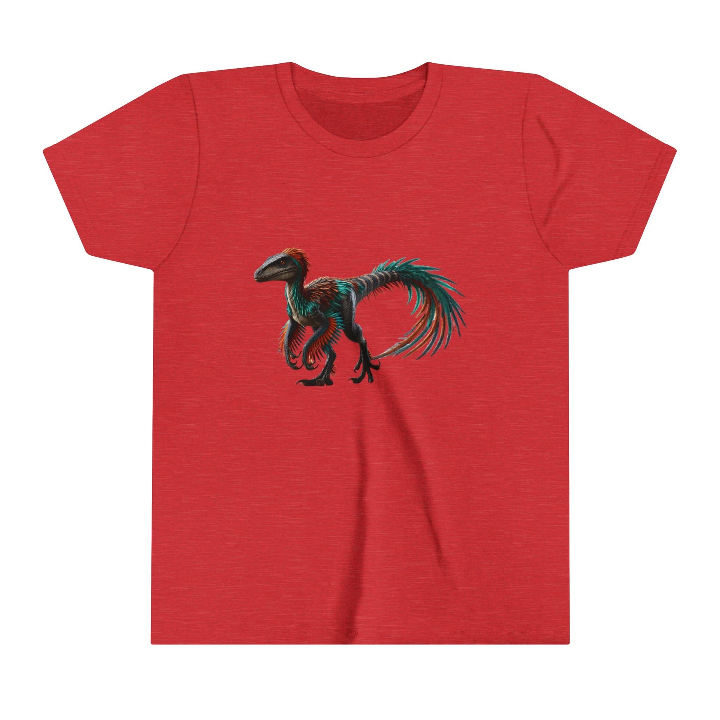 Youth Bright & Bold Velociraptor Tee β Adorable Dino Fun in Orange & Green! π¦ππΏ - Unisex Jersey Short Sleeve Tee Super Comfy Dino T-Shirt Gift