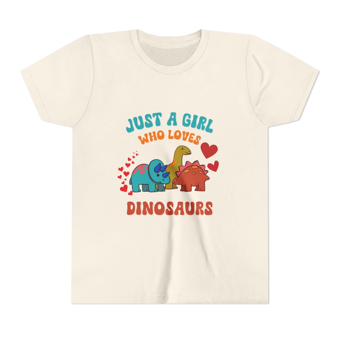 Just a Girl Who Loves Dinosaurs Youth Size T-Shirt Stem Tweens and Teens who Love Dinosaurs Tshirts