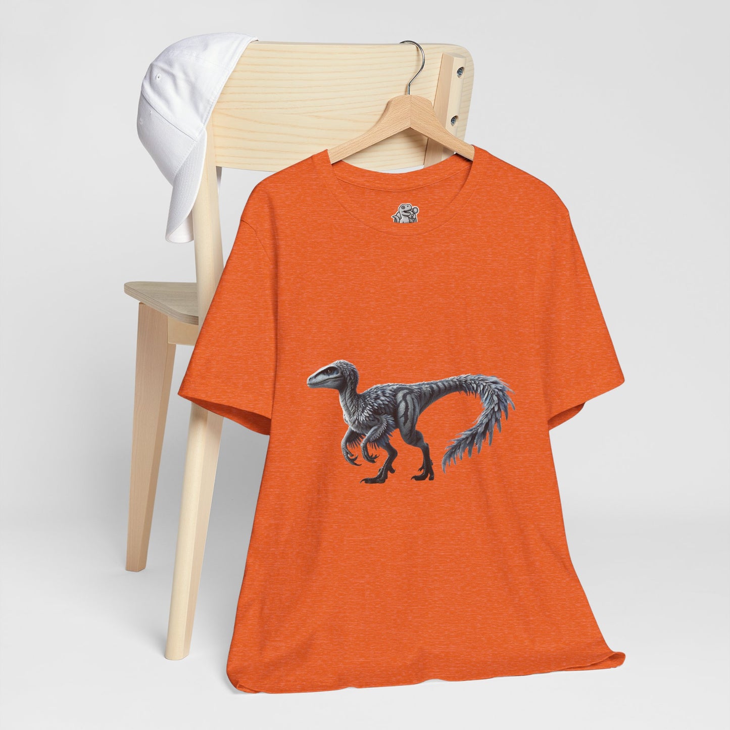 Elegant Feathered Velociraptor Tee β Sleek Style in Striking Silver & Gray π¦πβοΈ - Unisex Jersey Short Sleeve Tee Super Comfy Dino T-Shirt Gift