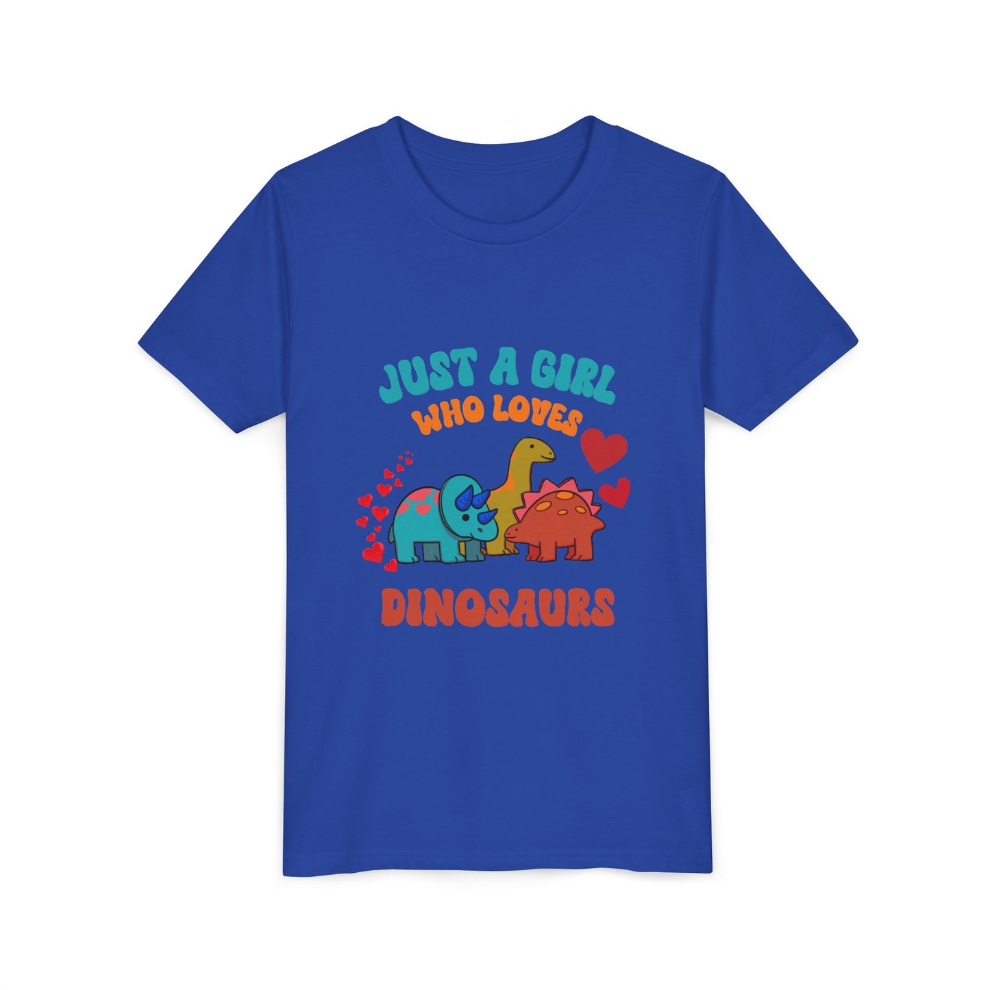 Just a Girl Who Loves Dinosaurs Youth Size T-Shirt Stem Tweens and Teens who Love Dinosaurs Tshirts