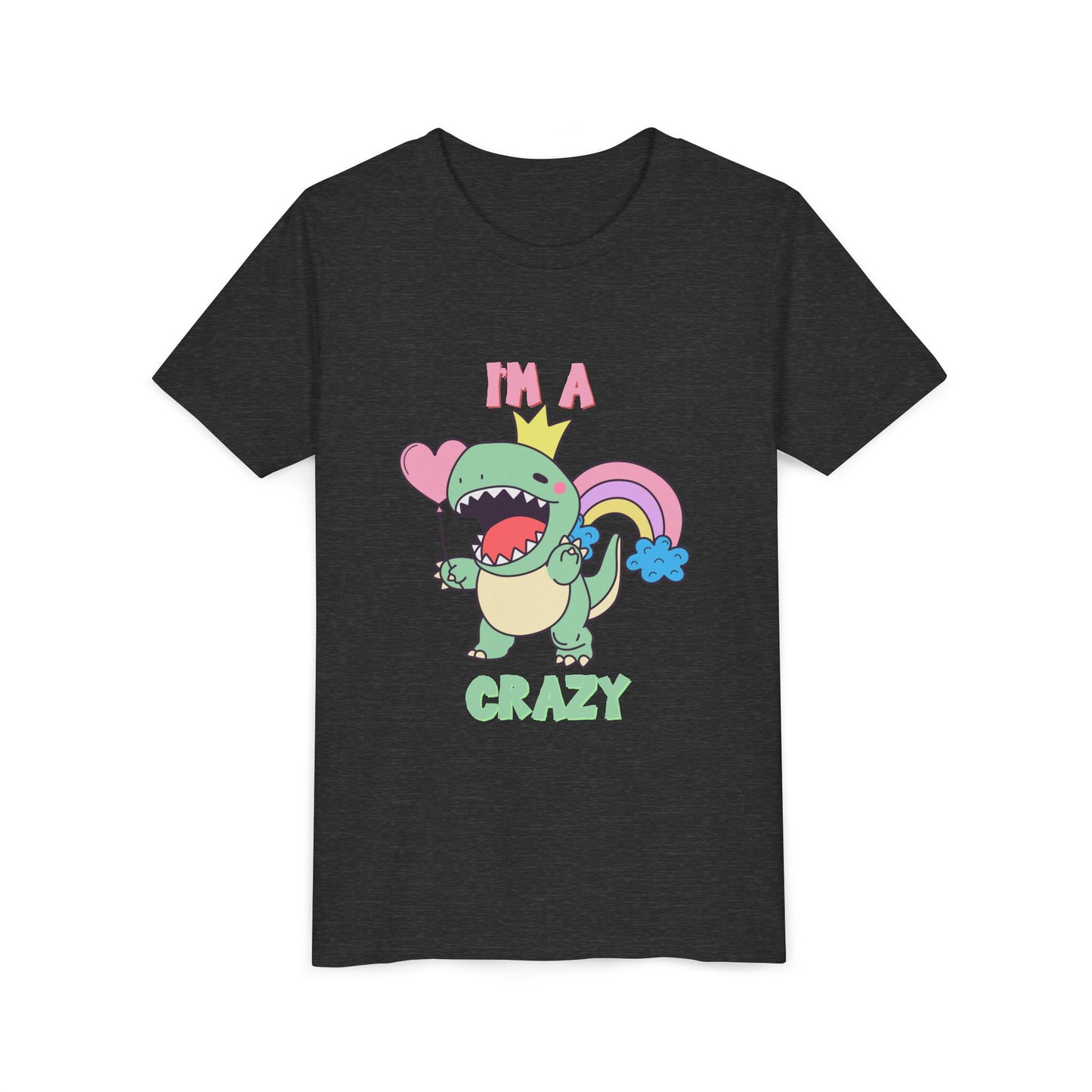 Crazy Cretaceous Cutie Youth Size T-Shirt for kids who love dinosaurs