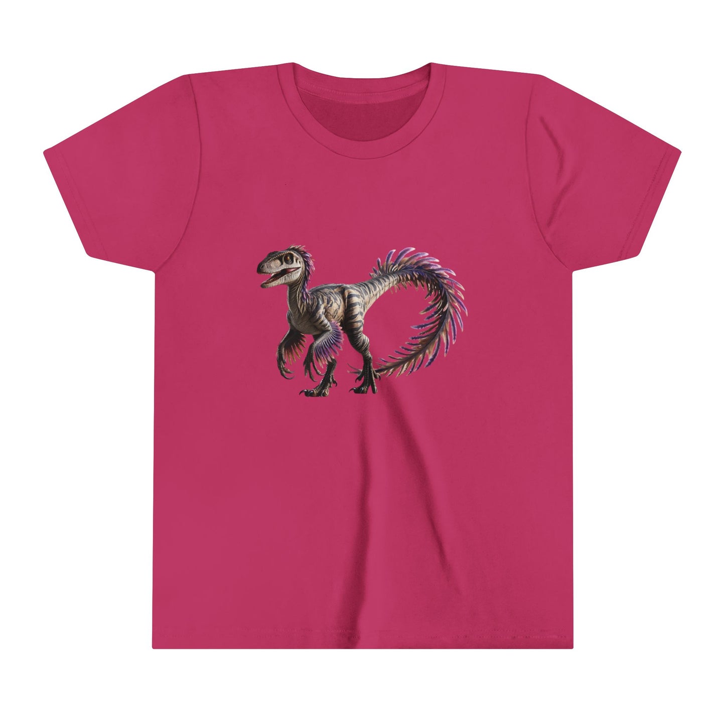Youth Majestic Feathered Velociraptor Tee β Fierce, Fabulous, and Full of Flair! π¦πβ¨ - Unisex Jersey Short Sleeve Tee Super Comfy Dino T-Shirt Gift