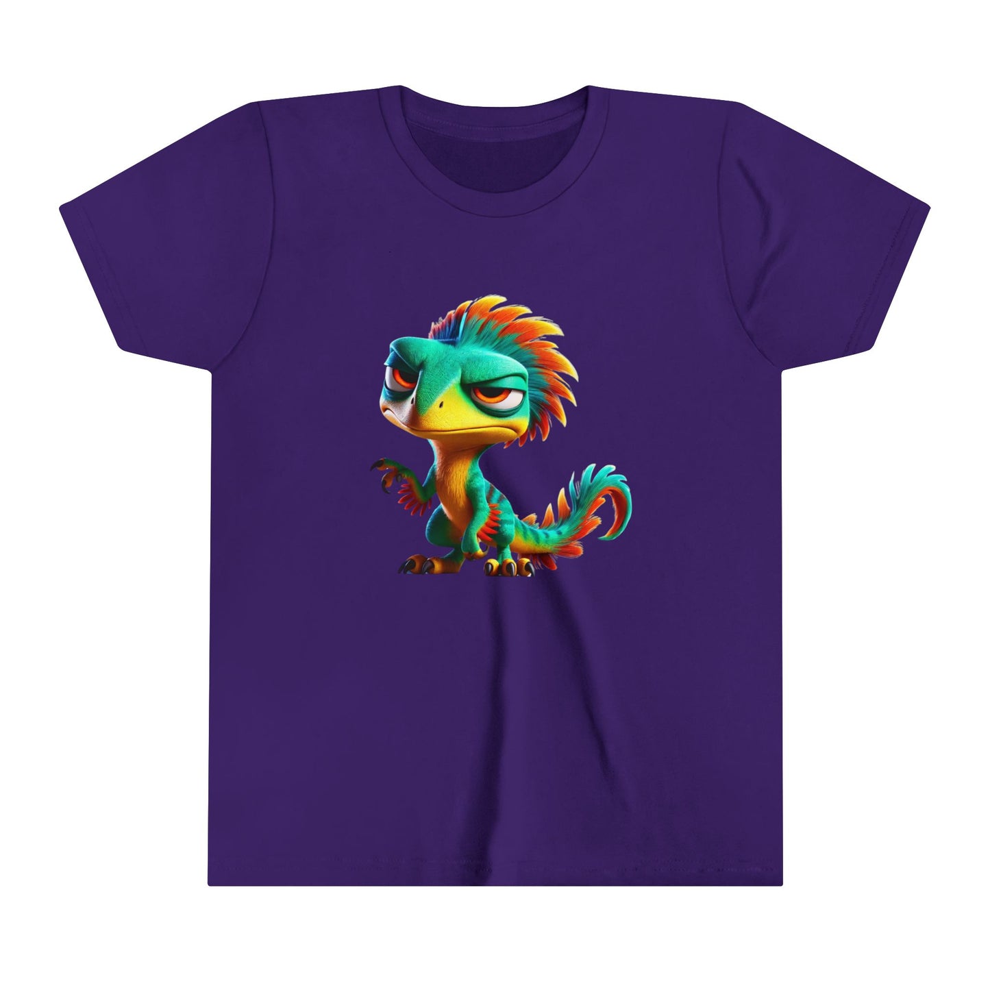 Youth Colorful & Feisty Velociraptor – Unleash the Attitude!- Unisex Jersey Short Sleeve Tee Super Comfy Dino T-Shirt Gift