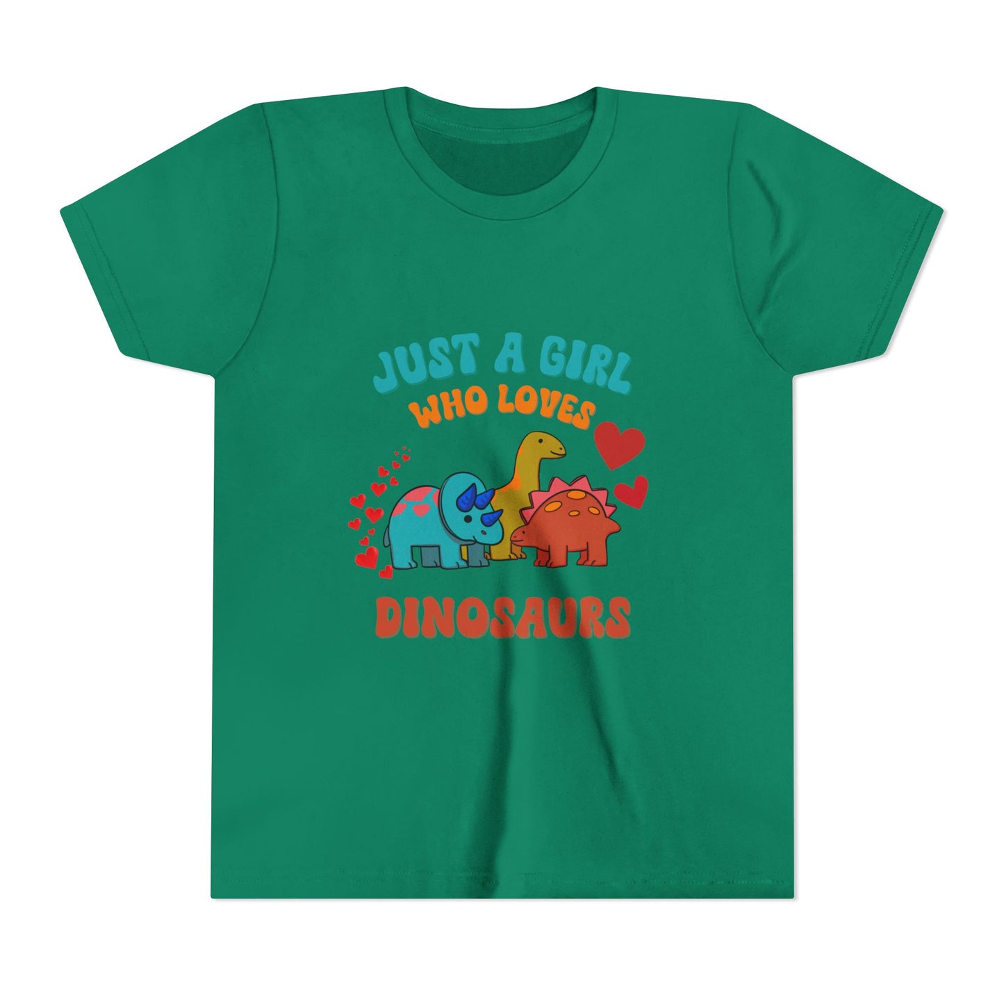 Just a Girl Who Loves Dinosaurs Youth Size T-Shirt Stem Tweens and Teens who Love Dinosaurs Tshirts