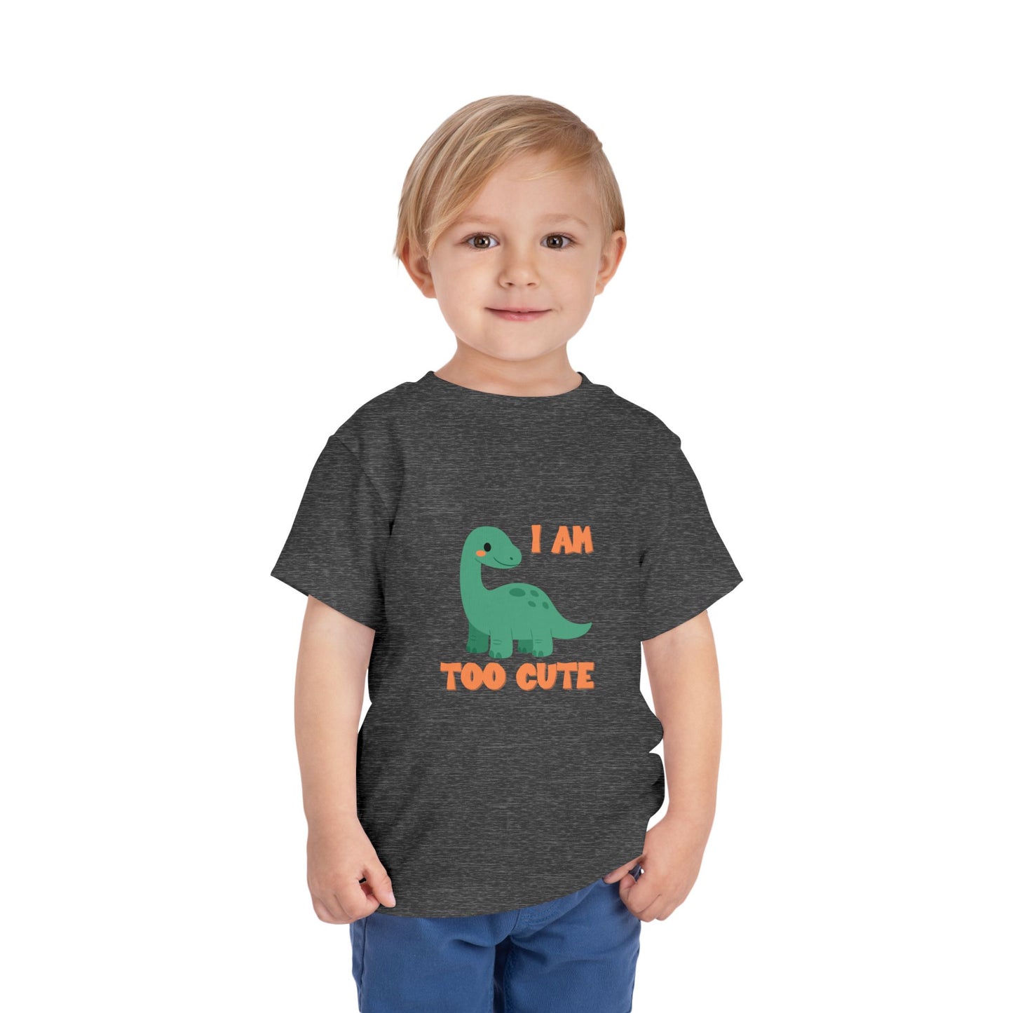 I AM TOO CUTE Toddler Size T-Shirt for kids who love dinosaurs