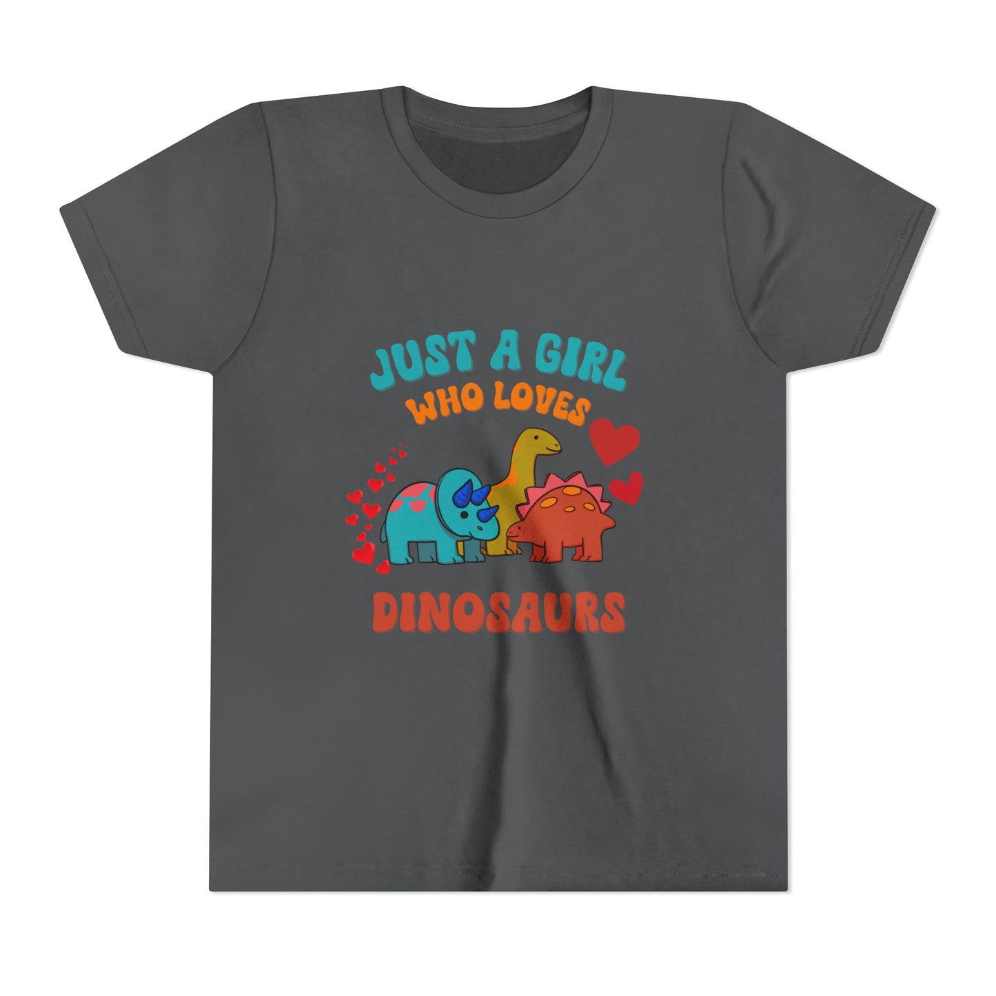 Just a Girl Who Loves Dinosaurs Youth Size T-Shirt Stem Tweens and Teens who Love Dinosaurs Tshirts