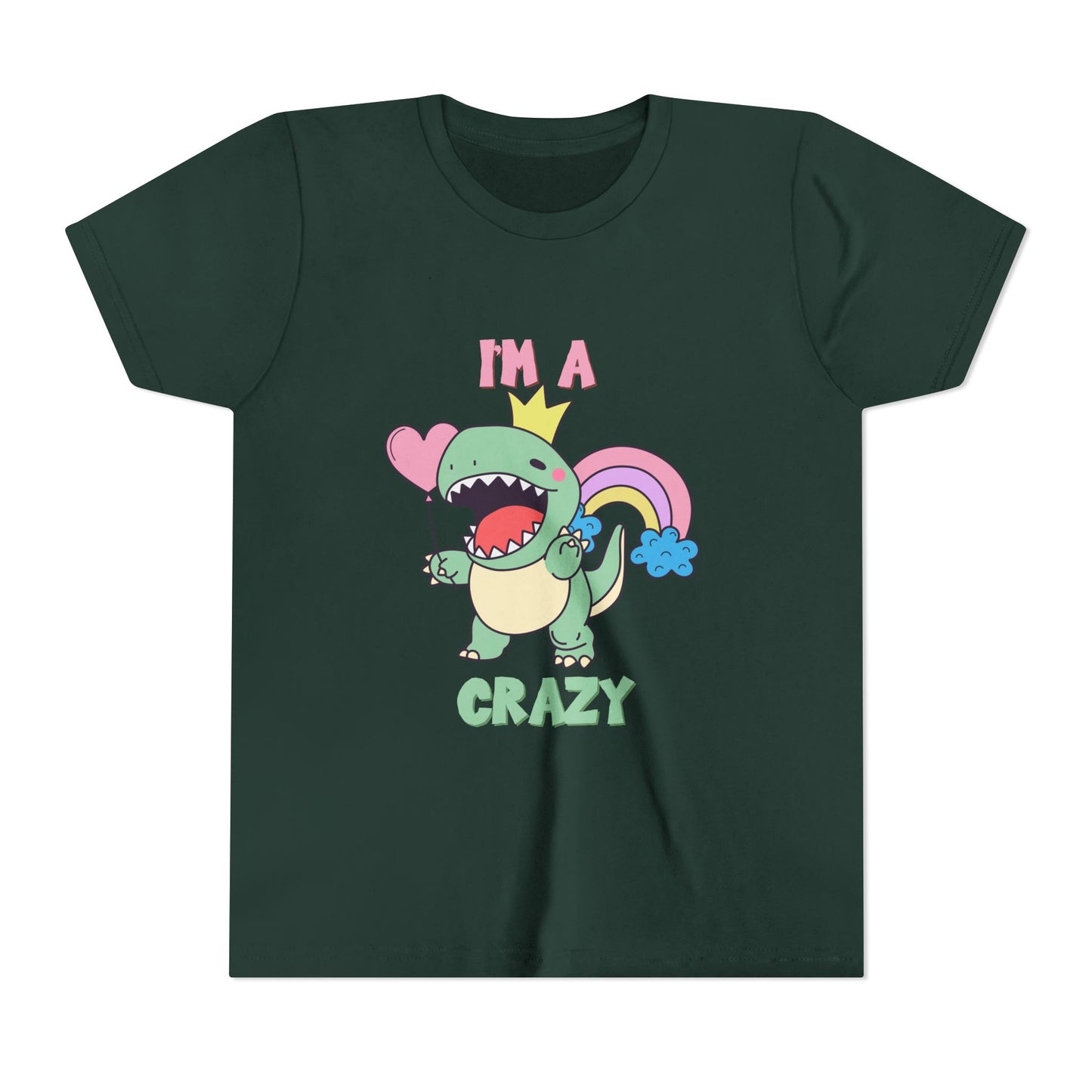 Crazy Cretaceous Cutie Youth Size T-Shirt for kids who love dinosaurs