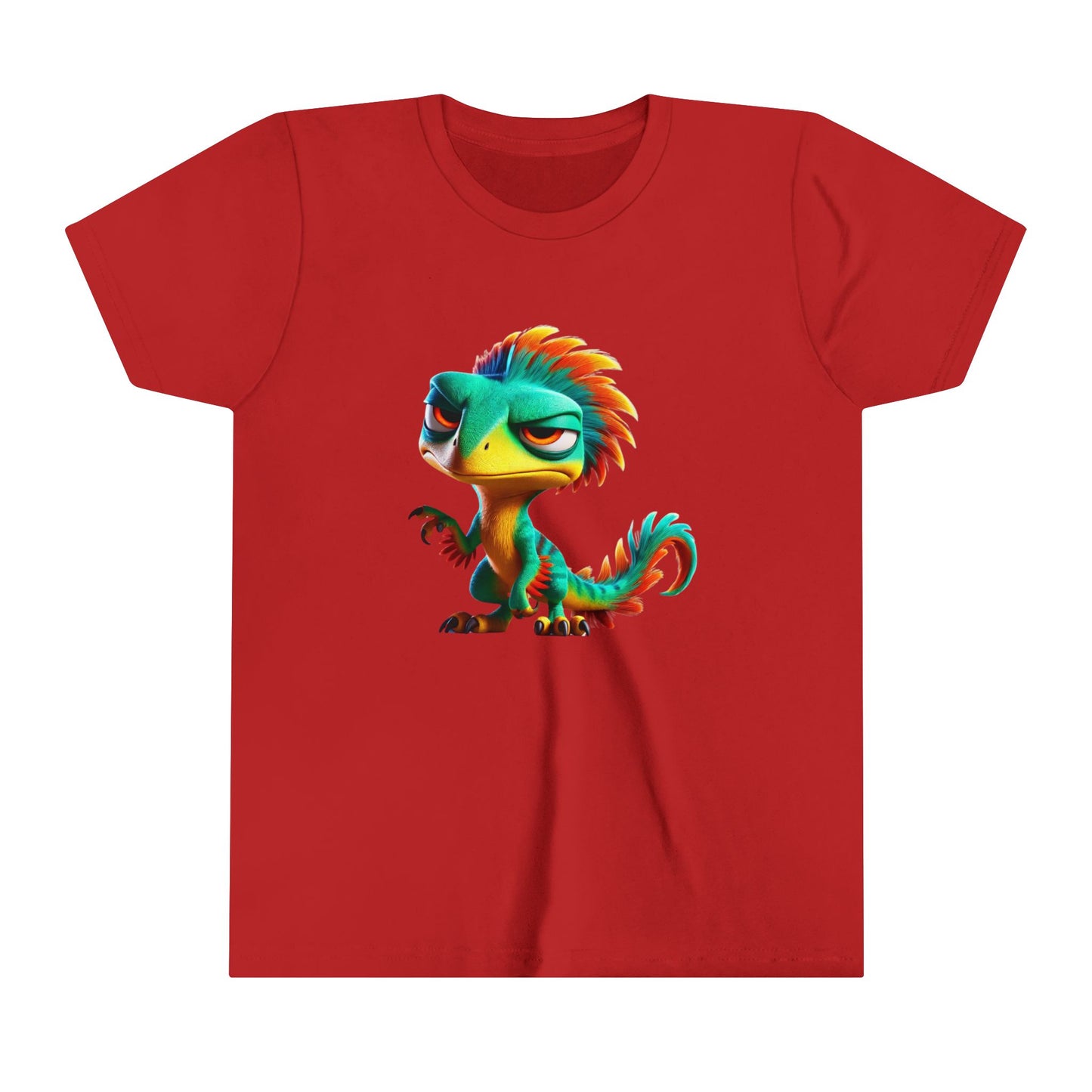 Youth Colorful & Feisty Velociraptor – Unleash the Attitude!- Unisex Jersey Short Sleeve Tee Super Comfy Dino T-Shirt Gift
