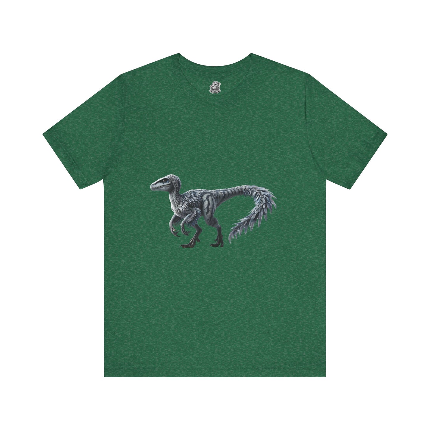 Elegant Feathered Velociraptor Tee β Sleek Style in Striking Silver & Gray π¦πβοΈ - Unisex Jersey Short Sleeve Tee Super Comfy Dino T-Shirt Gift