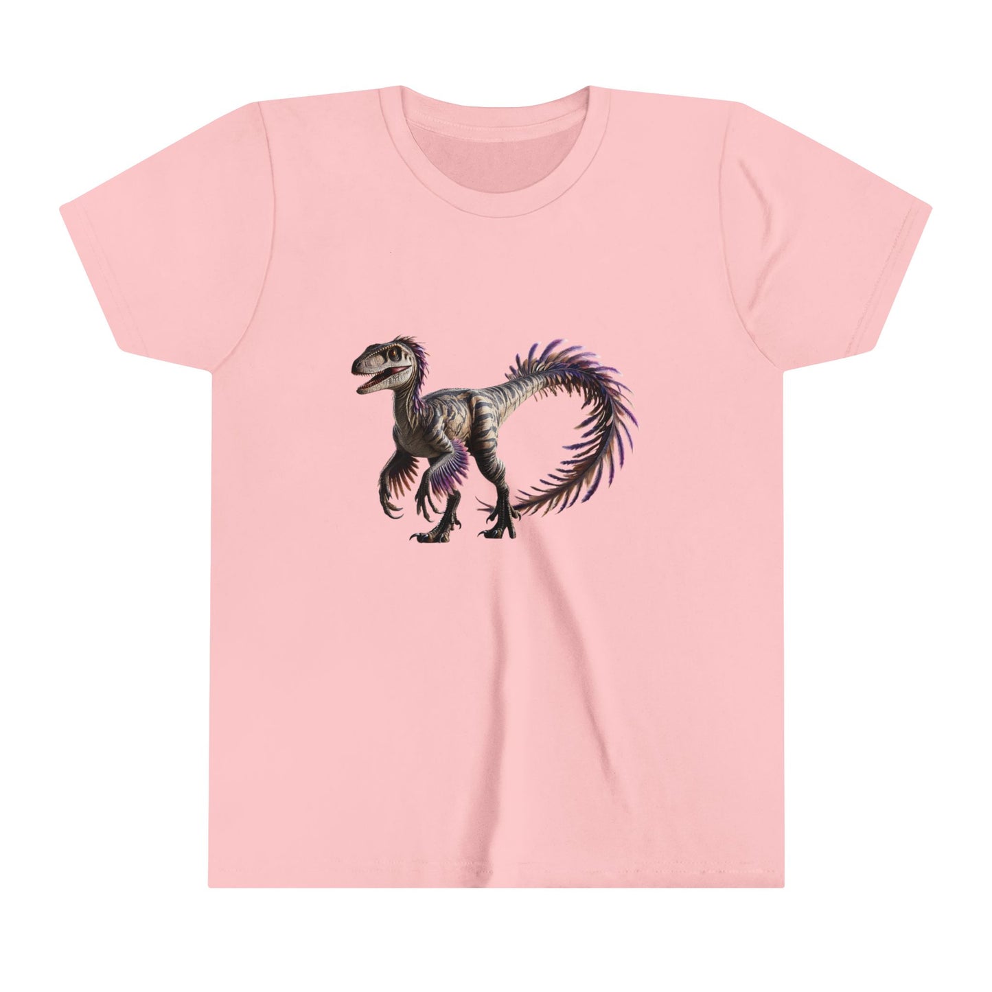 Youth Majestic Feathered Velociraptor Tee β Fierce, Fabulous, and Full of Flair! π¦πβ¨ - Unisex Jersey Short Sleeve Tee Super Comfy Dino T-Shirt Gift