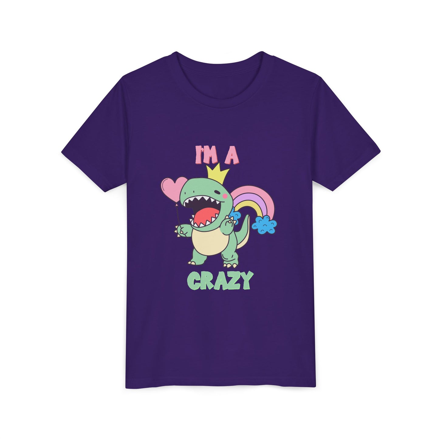 Crazy Cretaceous Cutie Youth Size T-Shirt for kids who love dinosaurs