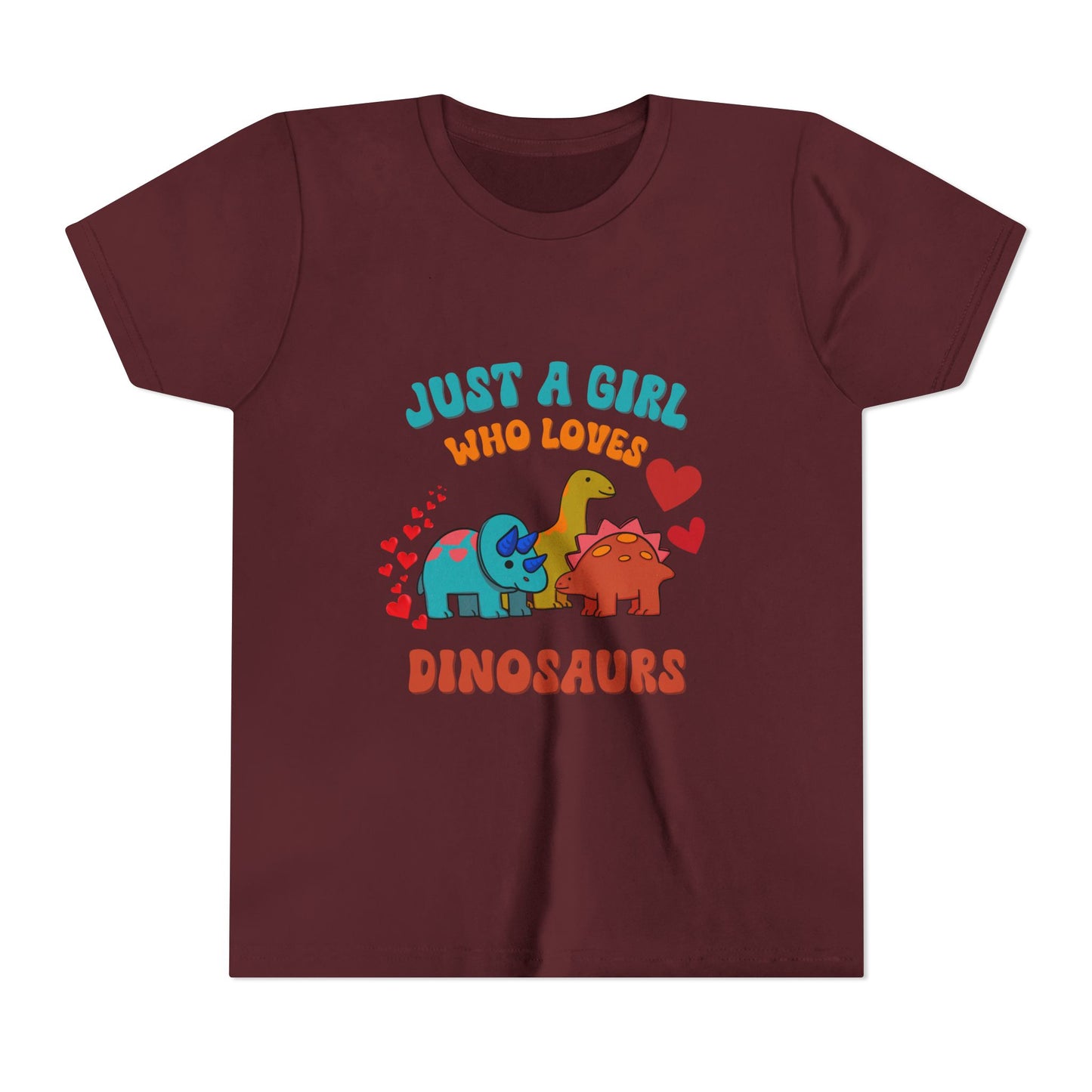 Just a Girl Who Loves Dinosaurs Youth Size T-Shirt Stem Tweens and Teens who Love Dinosaurs Tshirts